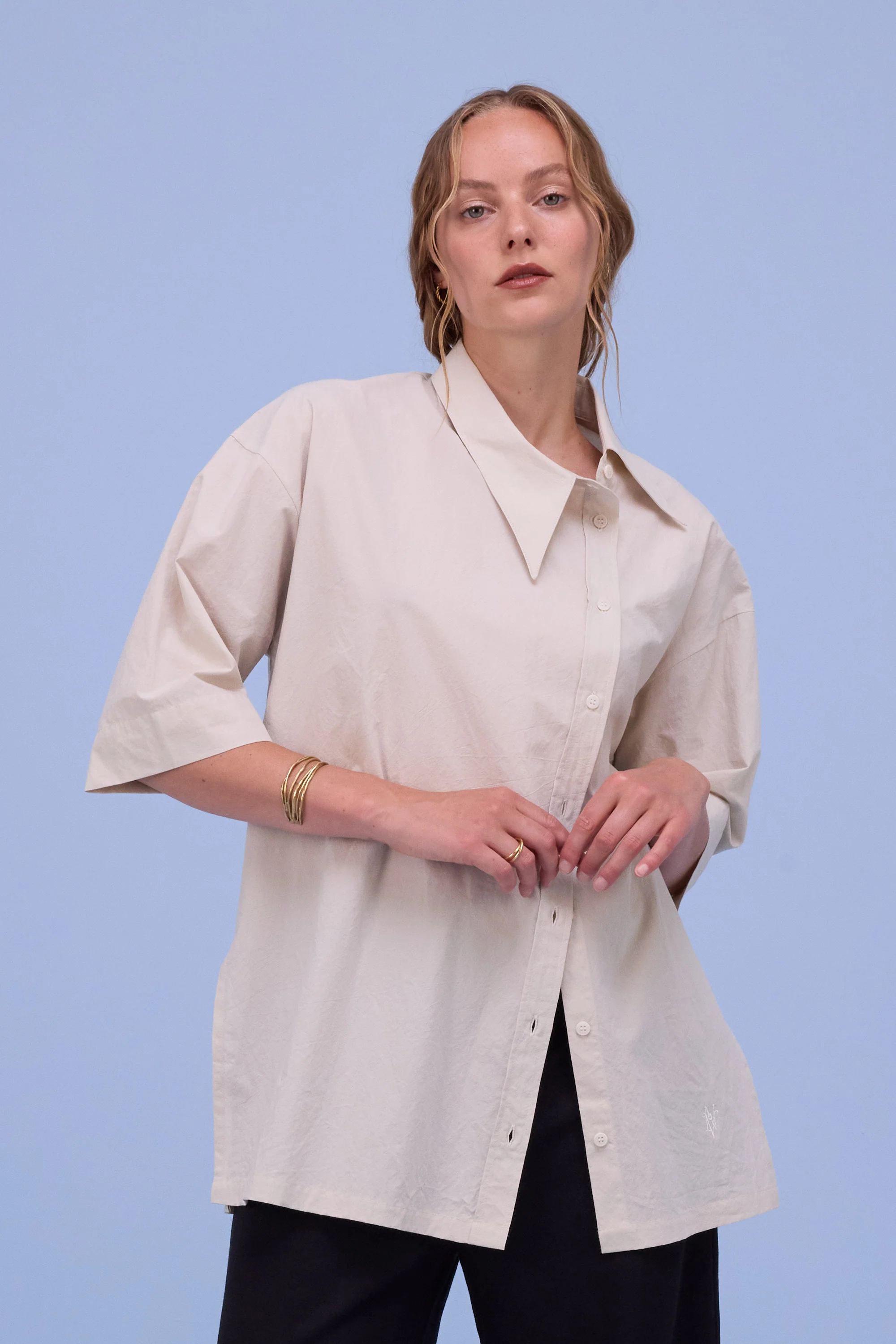 Hestia hemd in chalk white