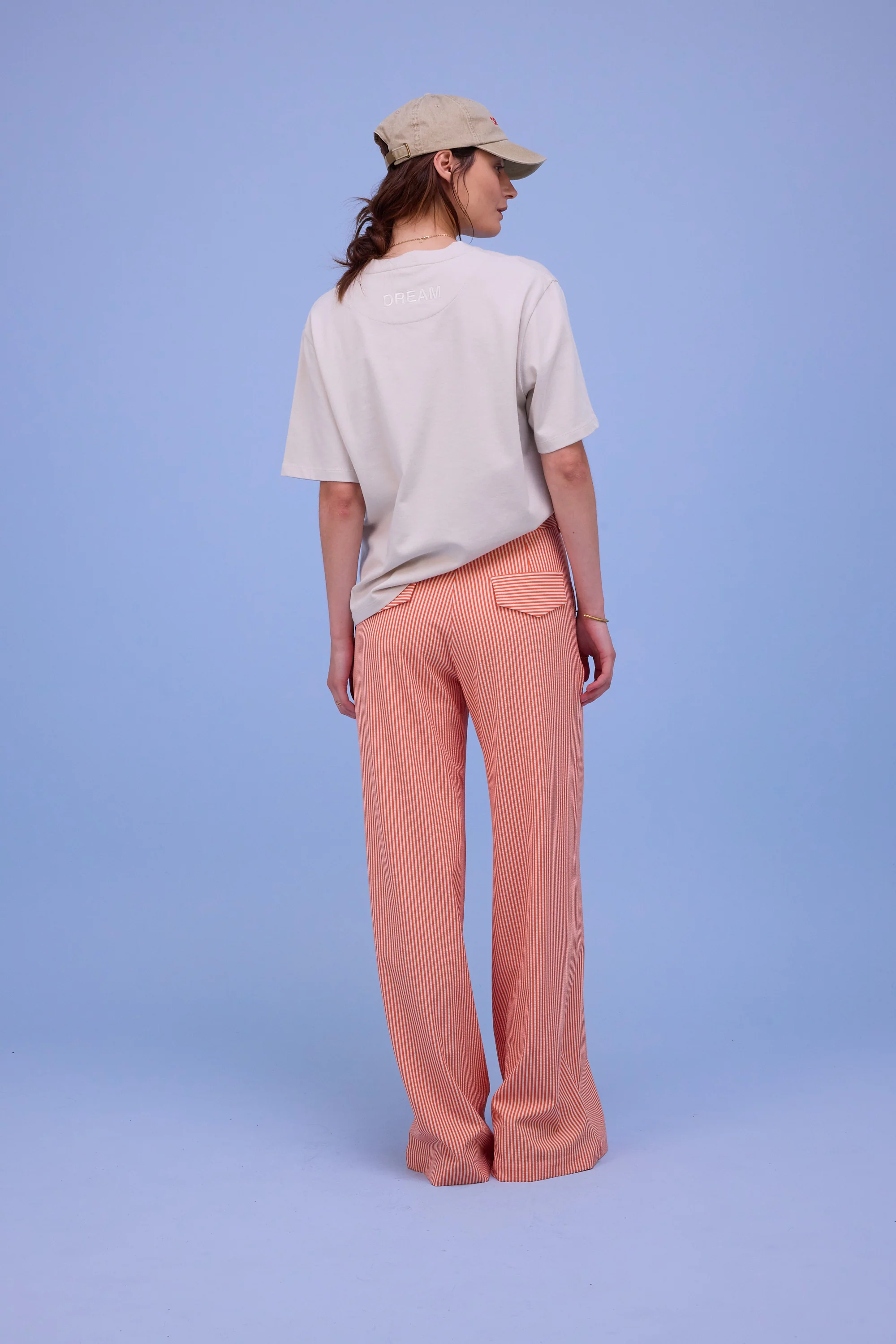 Edward broek in orange seersucker - Image 3