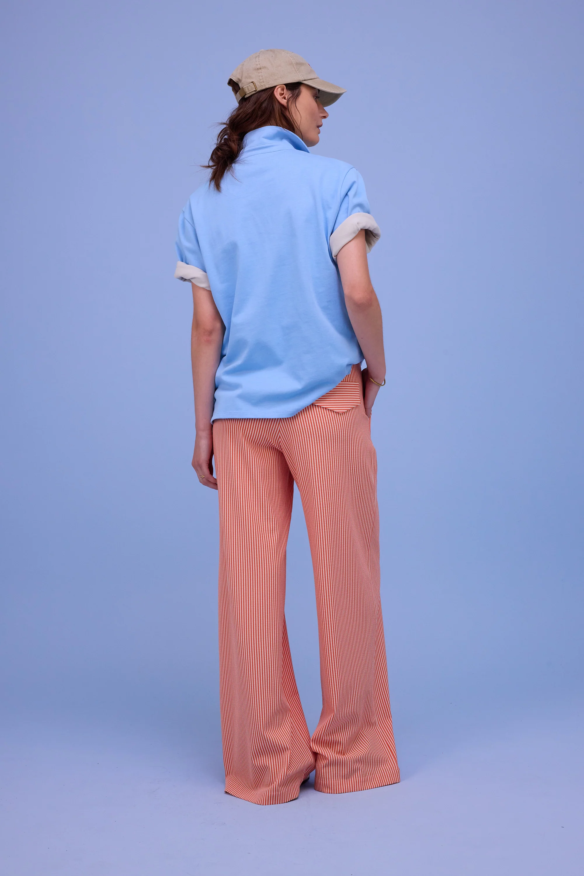 Edward broek in orange seersucker - Image 7
