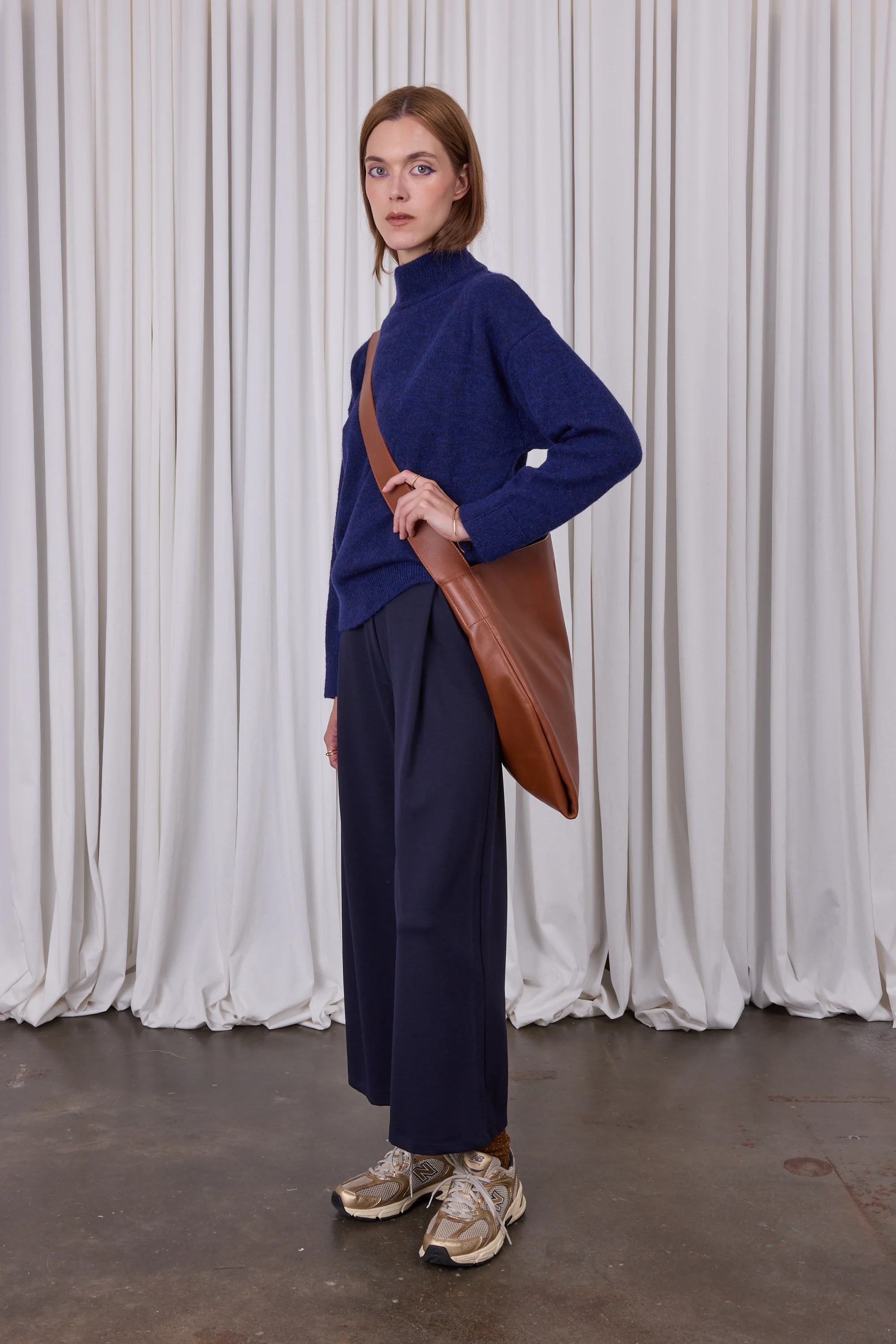 Big crossbody handtas in cognac nappaleer - Image 7
