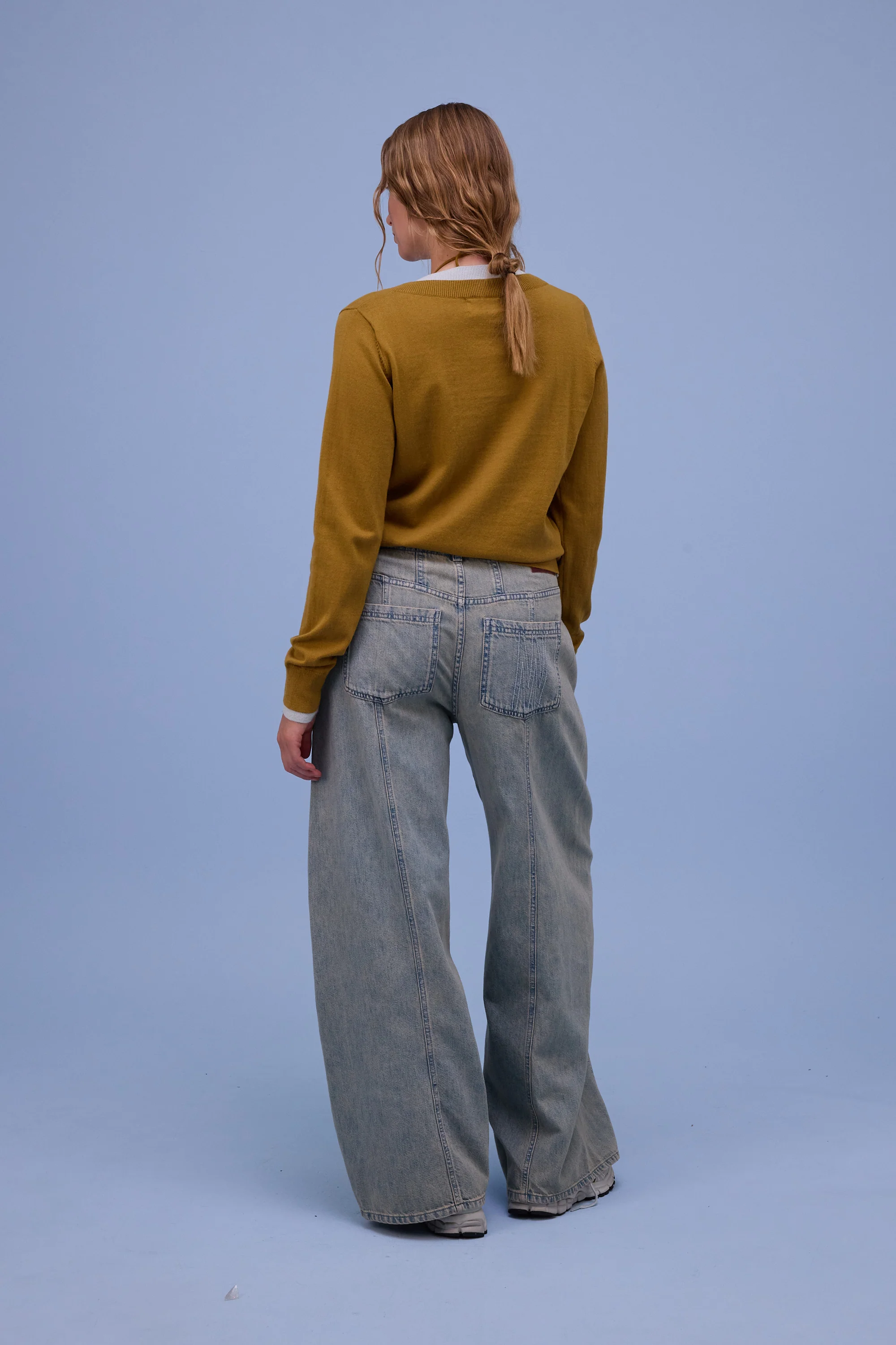 Hanoi semi-cardigan in mustard/springwater - Image 4