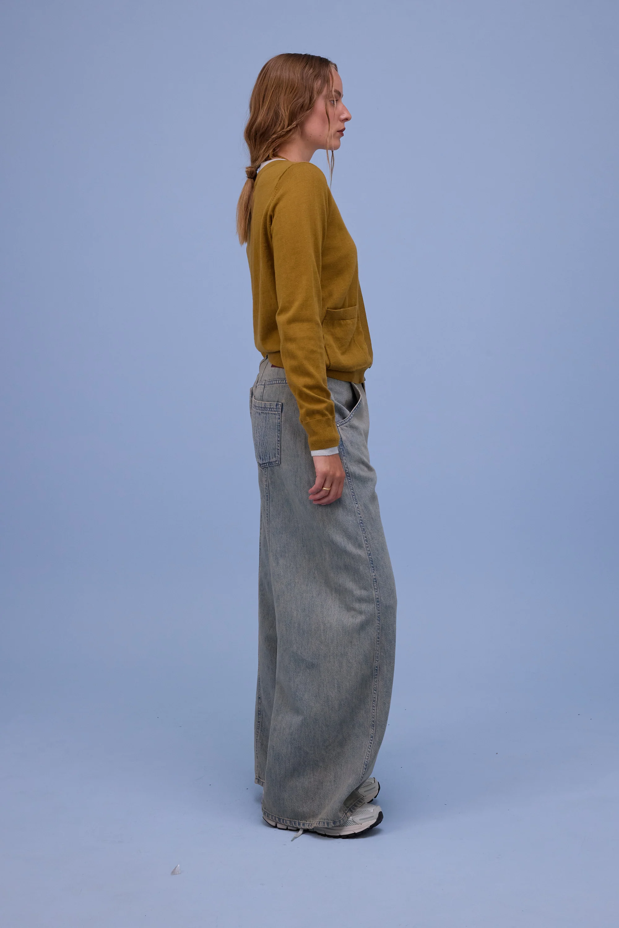 Hanoi semi-cardigan in mustard/springwater - Image 5