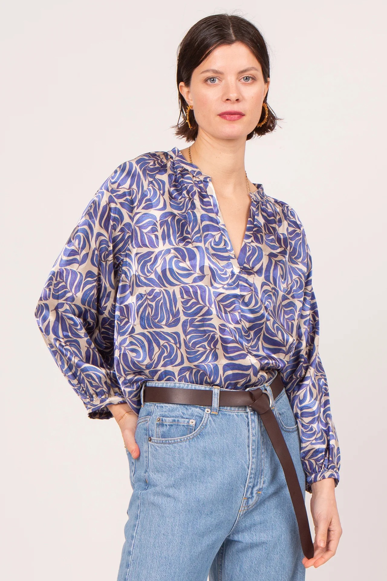 Leren D-ring riem in donkerbruin - Image 3