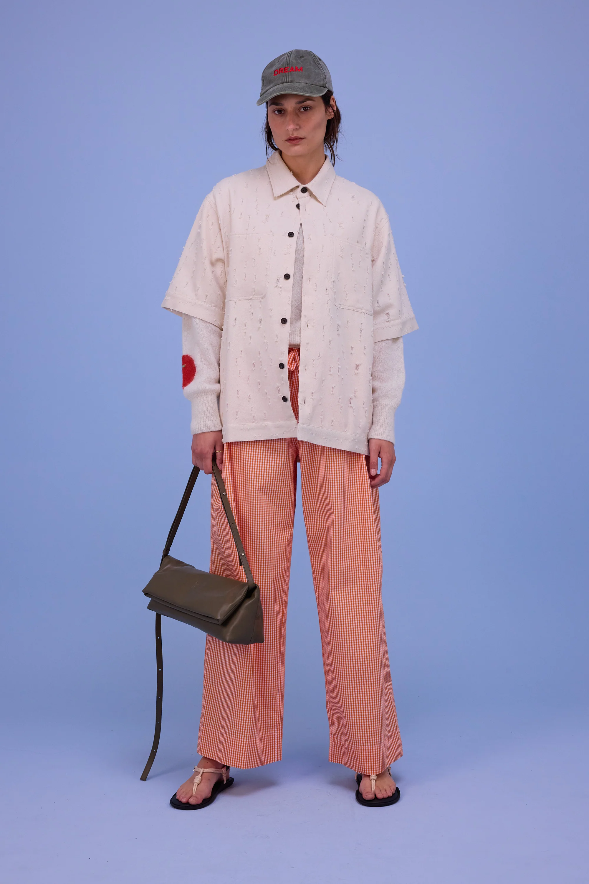 Giara hemd in ecru ripped cotton - Image 3