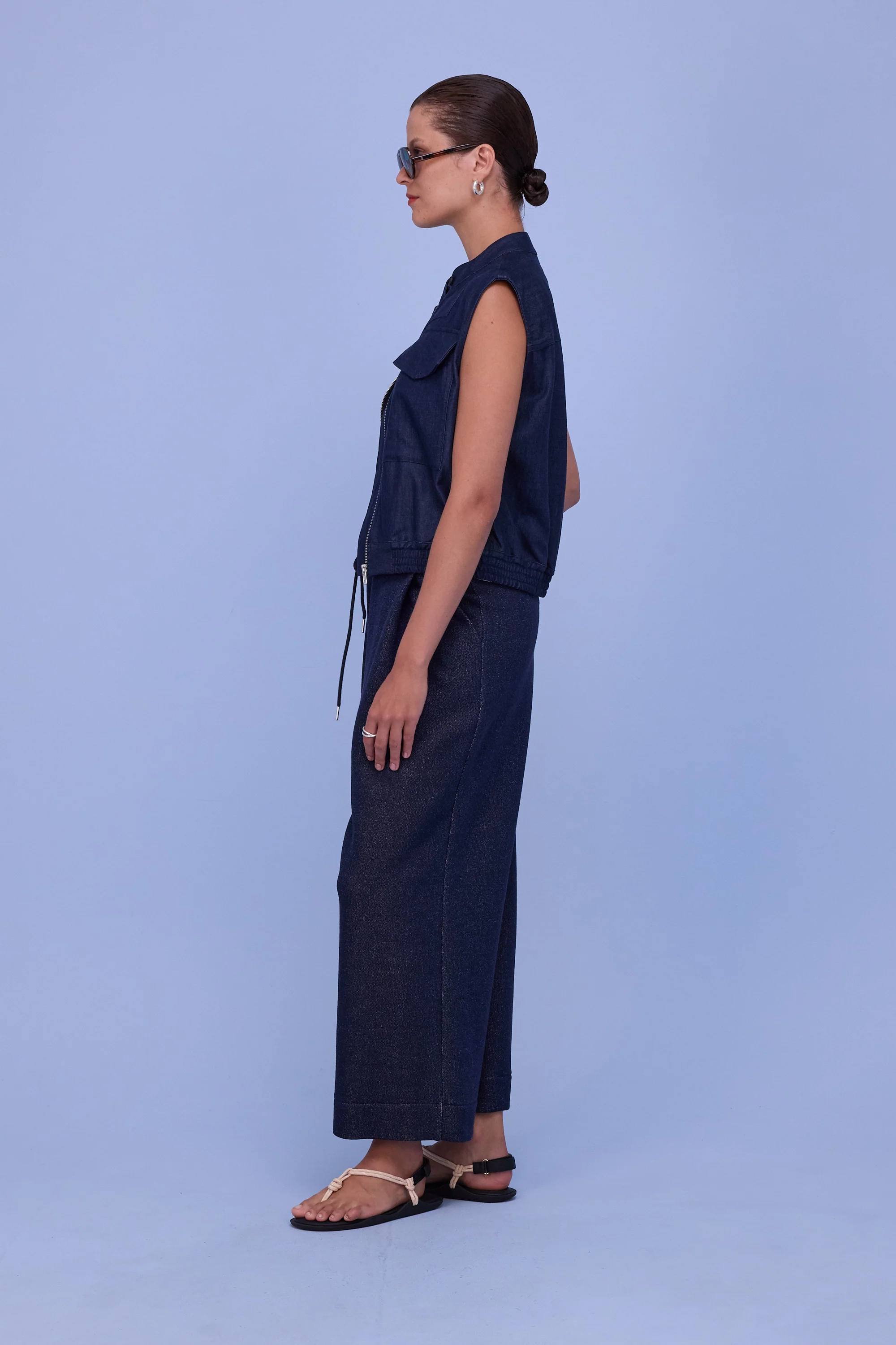 Helier broek in night blue lurex - Image 2