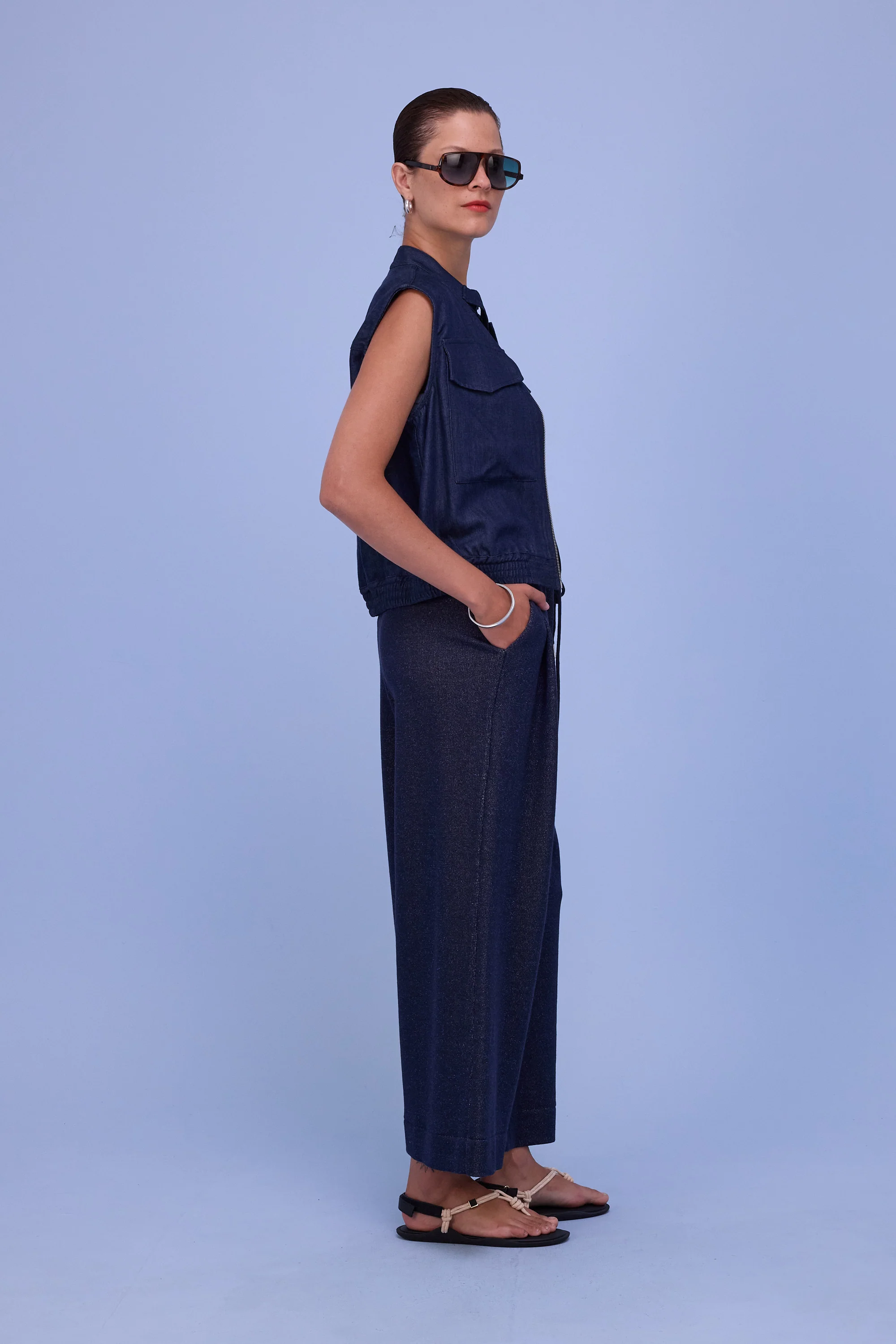 Helier broek in night blue lurex - Image 4