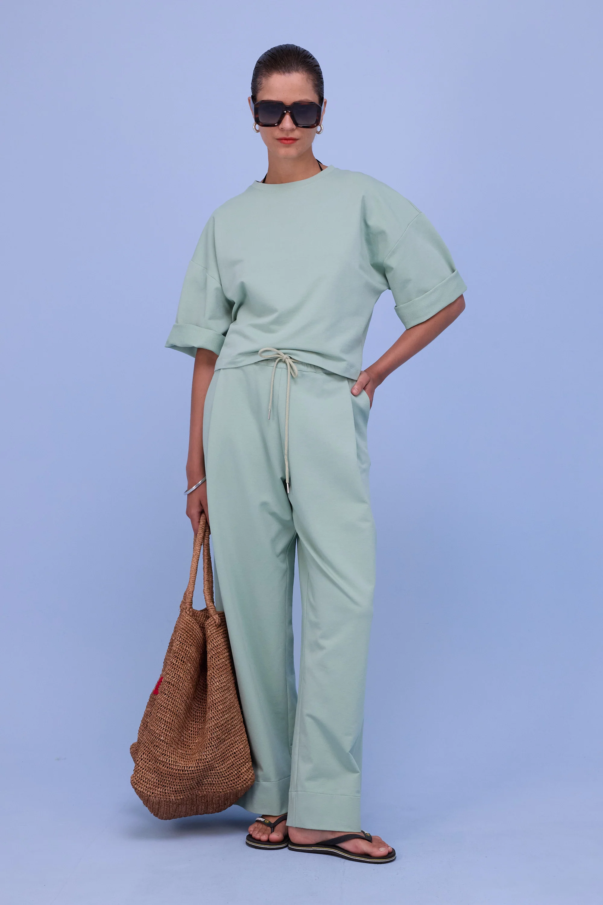 Dotty sweater in sage molton - Image 5