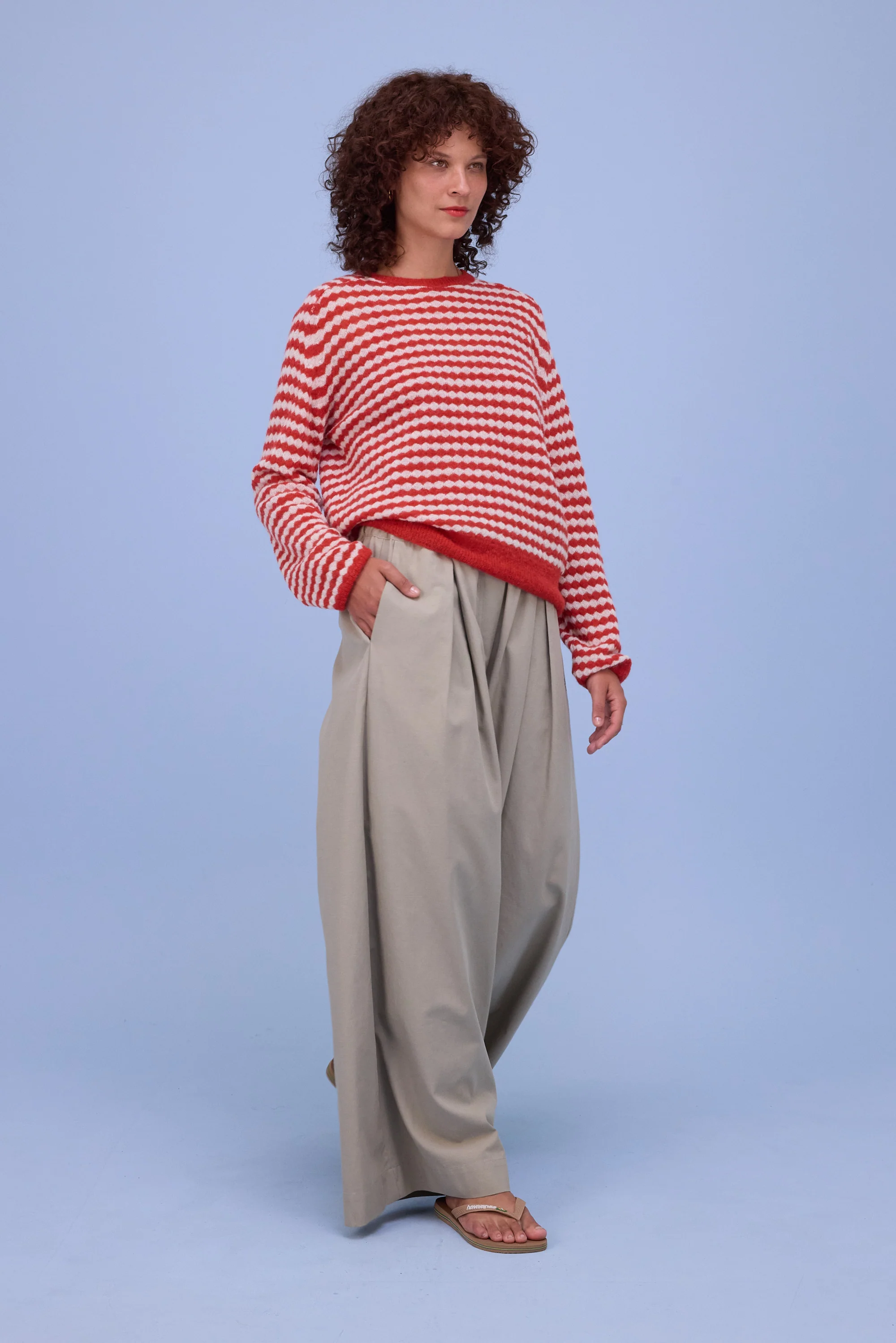 Horta trui in poppy red/ecru - Image 3