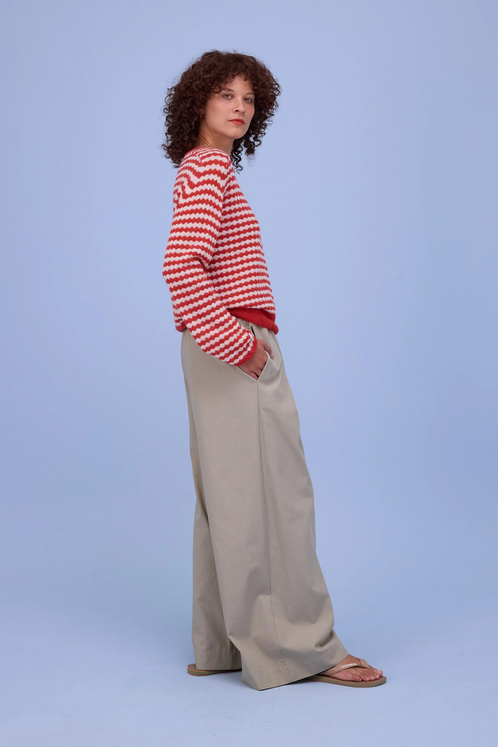 Horta trui in poppy red/ecru - Image 4