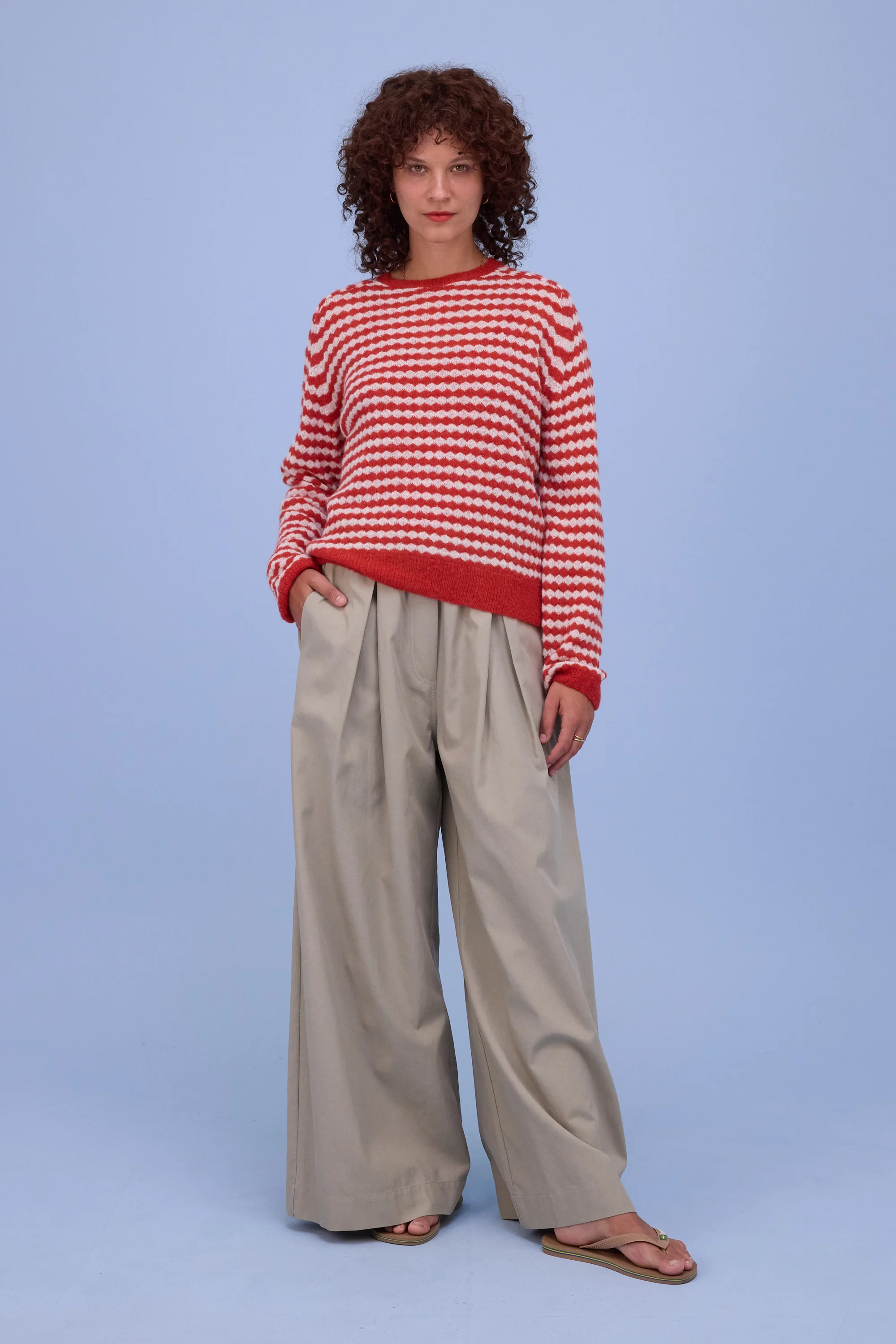 Horta trui in poppy red/ecru - Image 5
