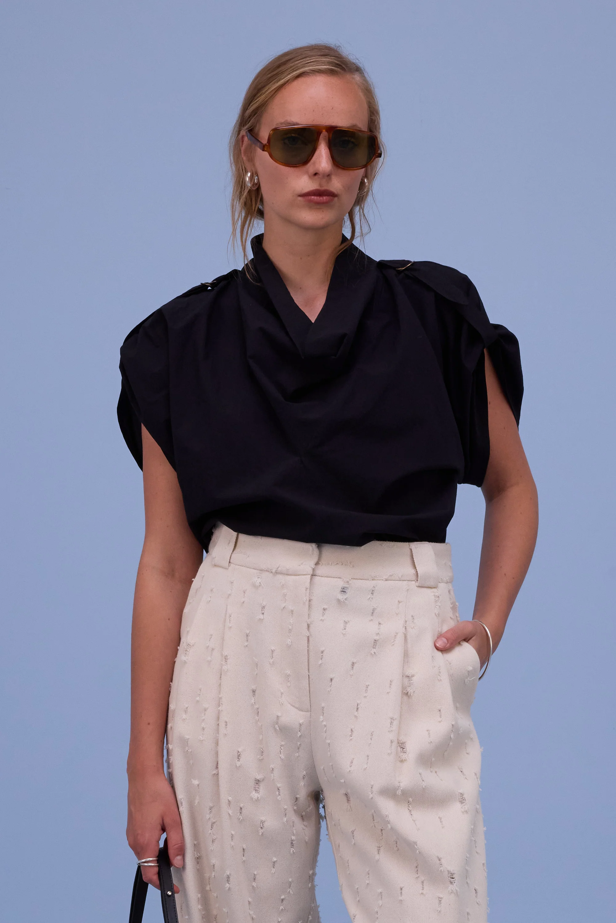 Flora zwarte blouse