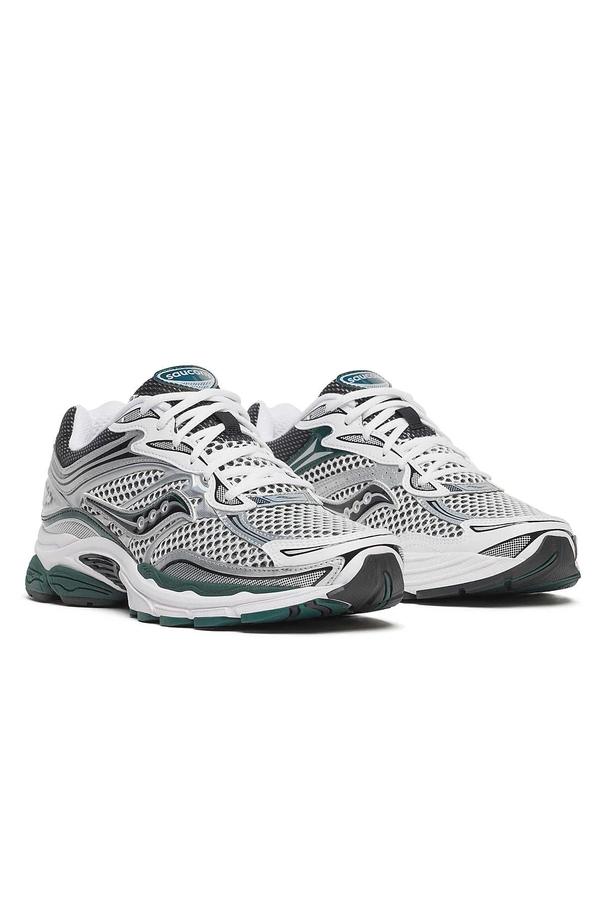 Saucony | ProGrid Omni 9 in White / Pine Green - Image 2