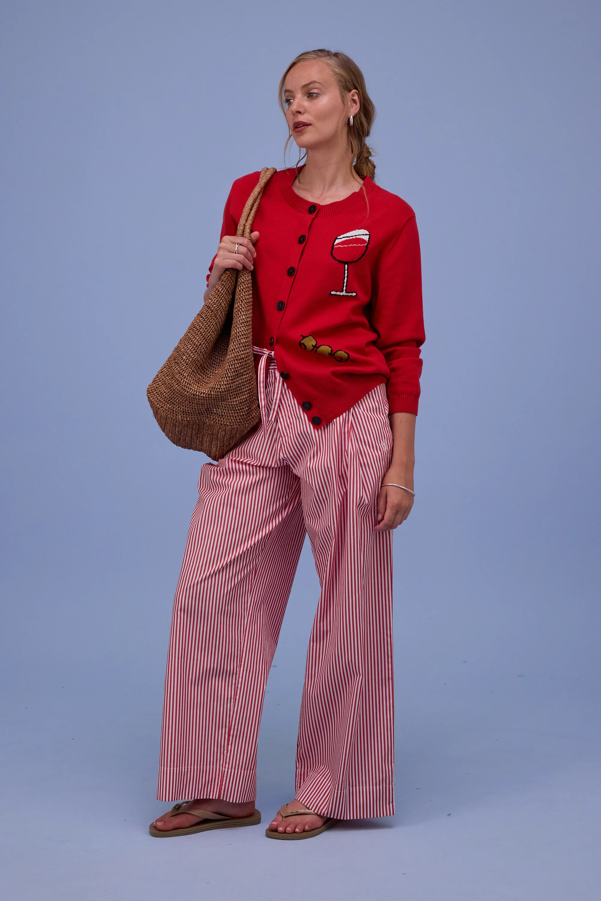 Haiko broek in red stripes - Image 2