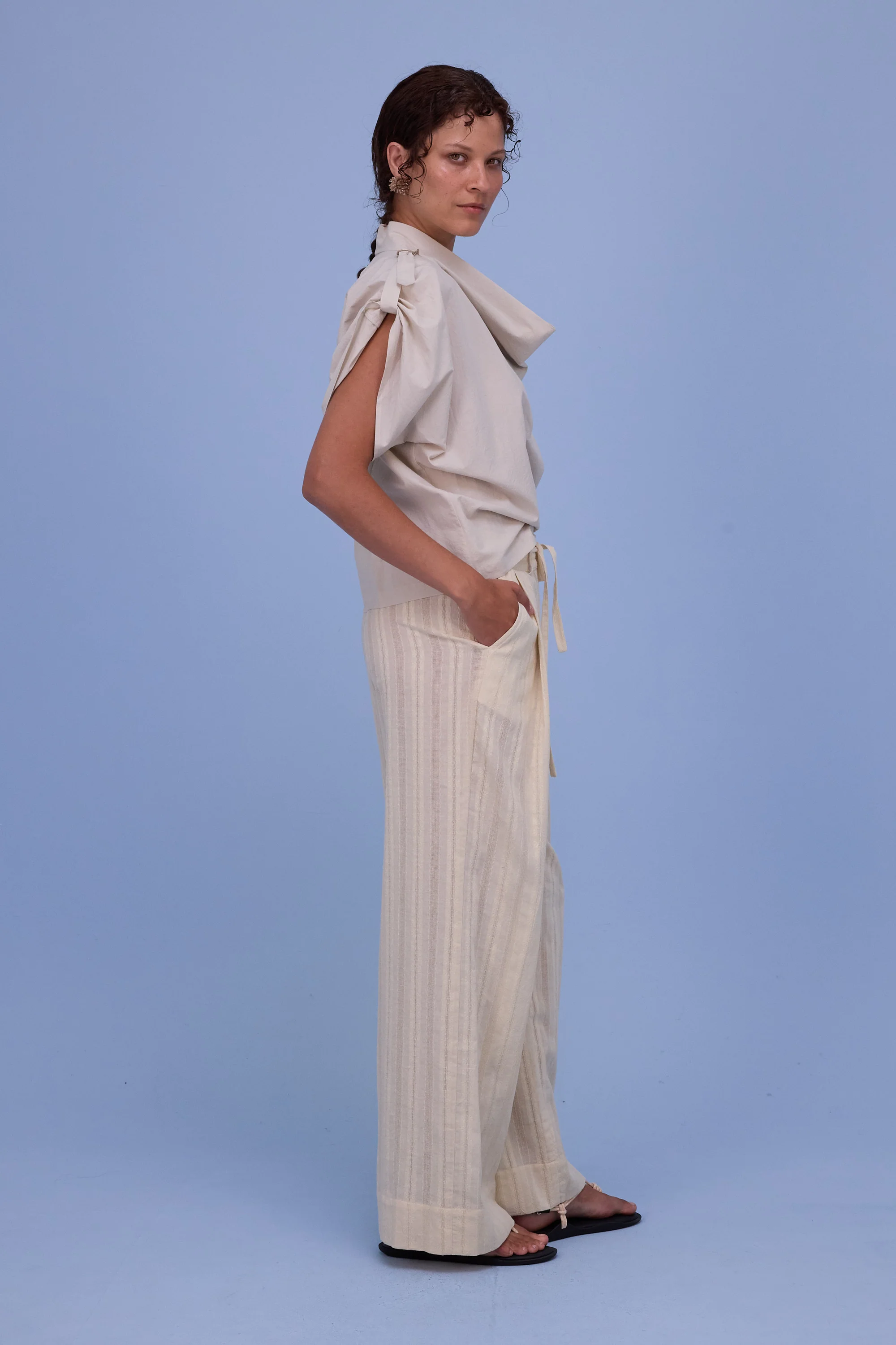 Flora blouse in chalk white - Image 3