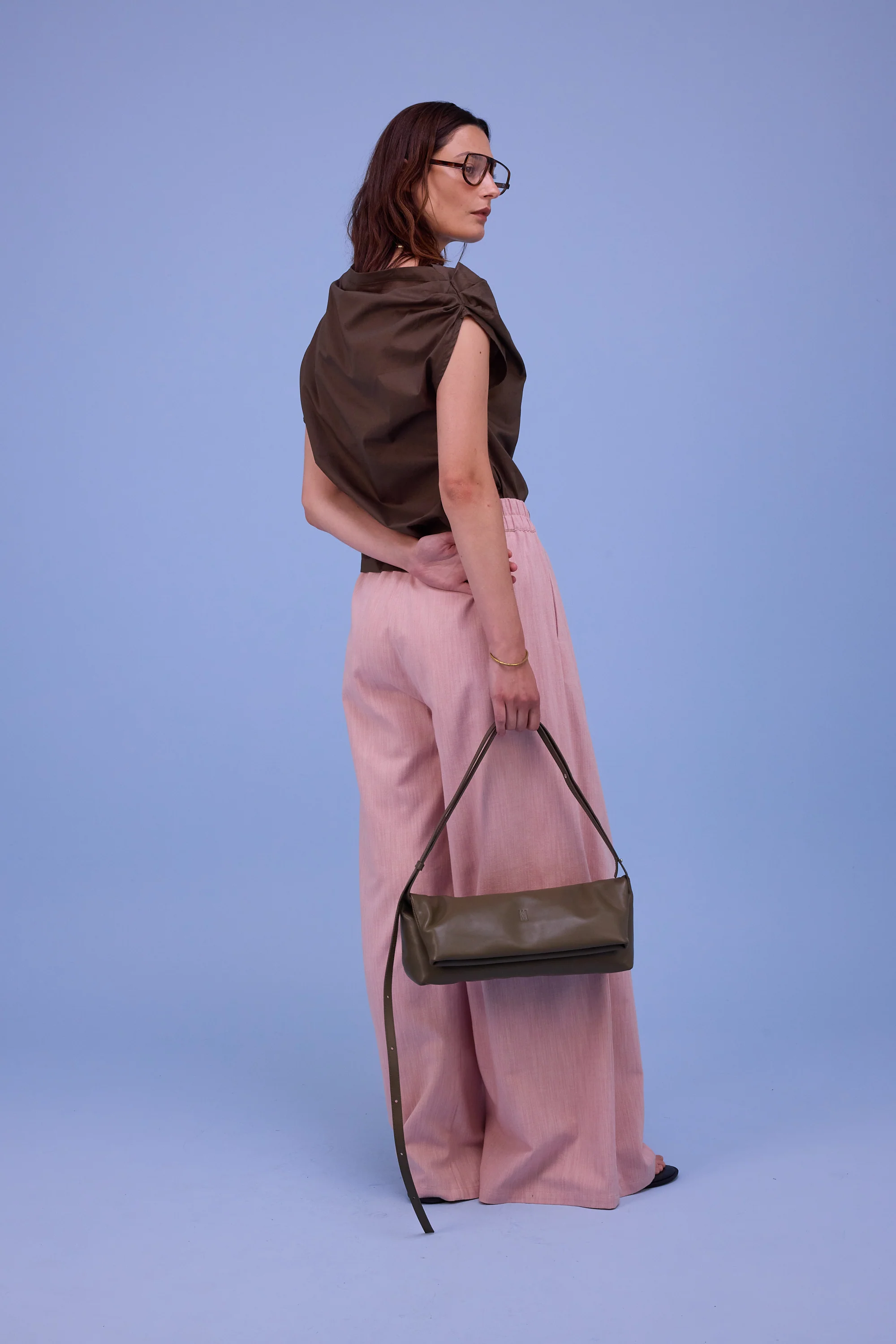 Feline top in dark khaki - Image 5
