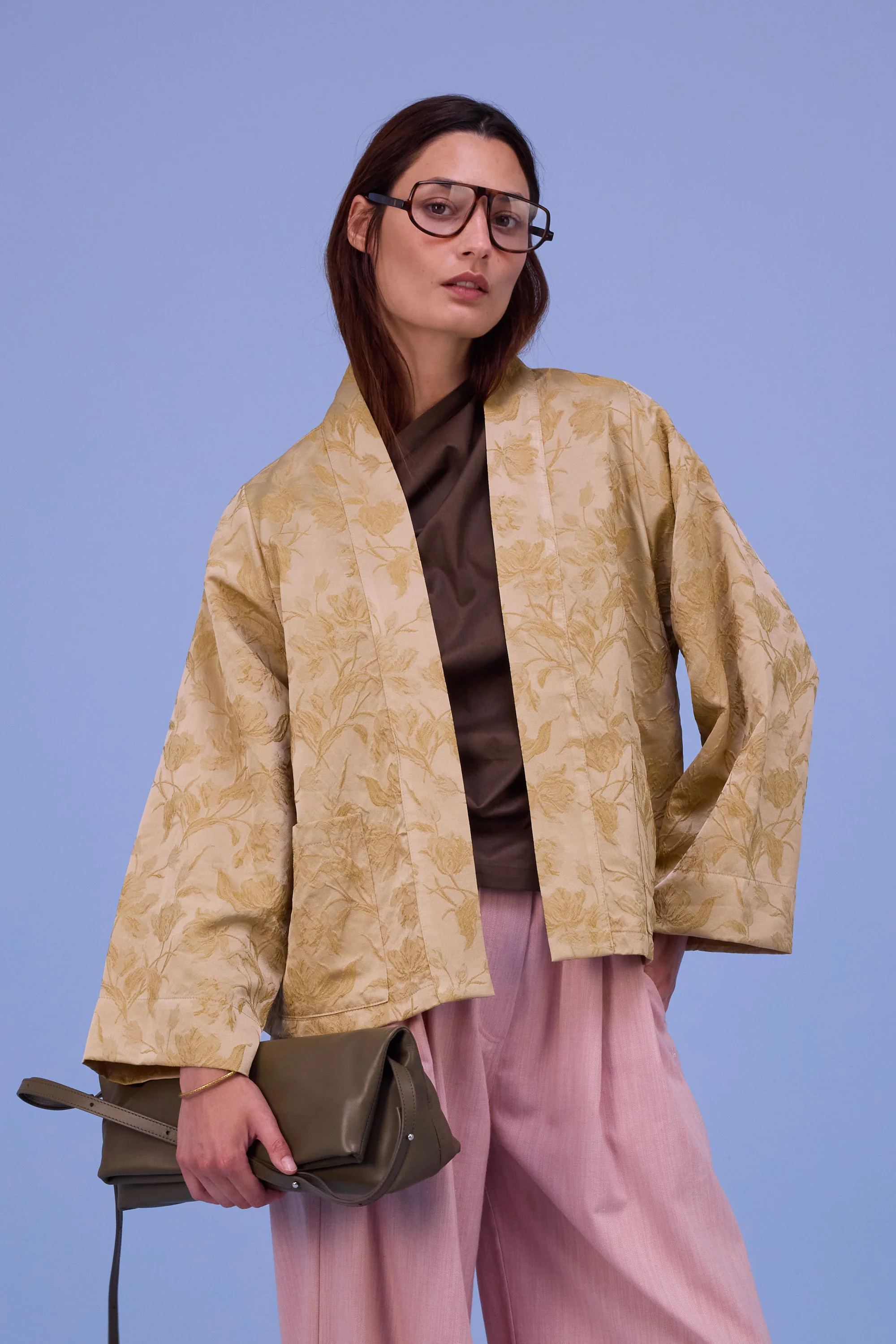 Feline top in dark khaki - Image 6