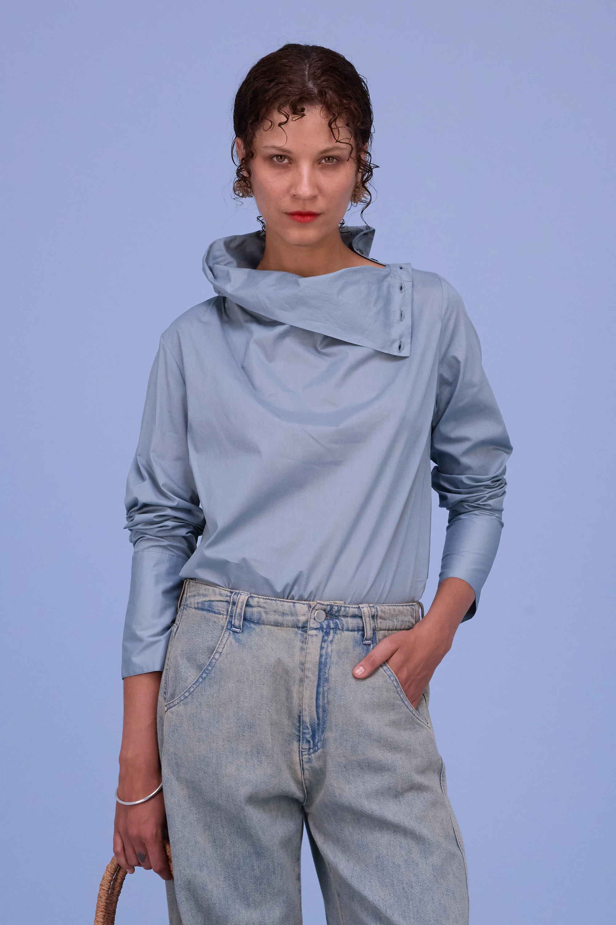 Haya blouse in dusk blue