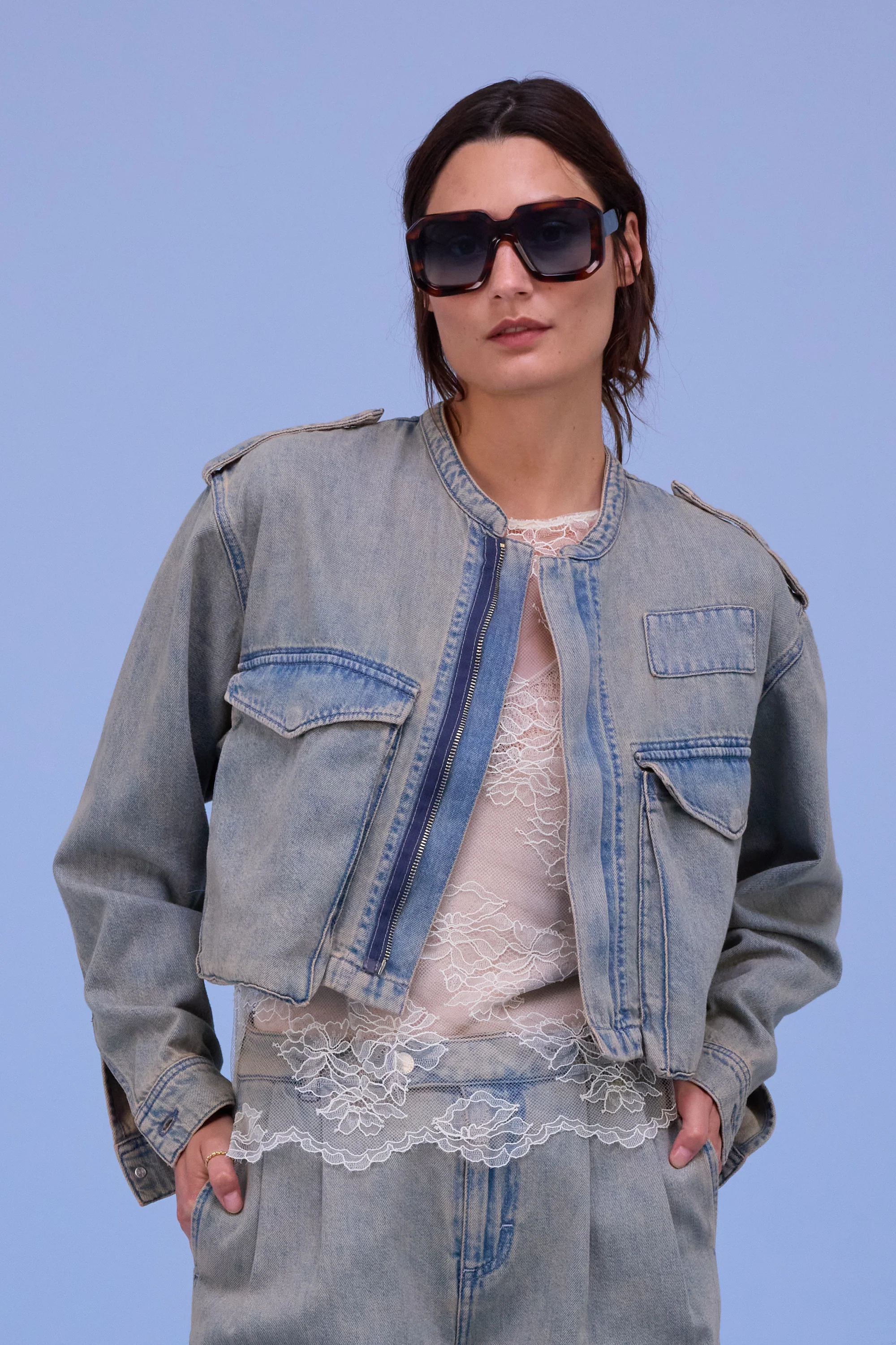 Hill jasje in sand denim - Image 6