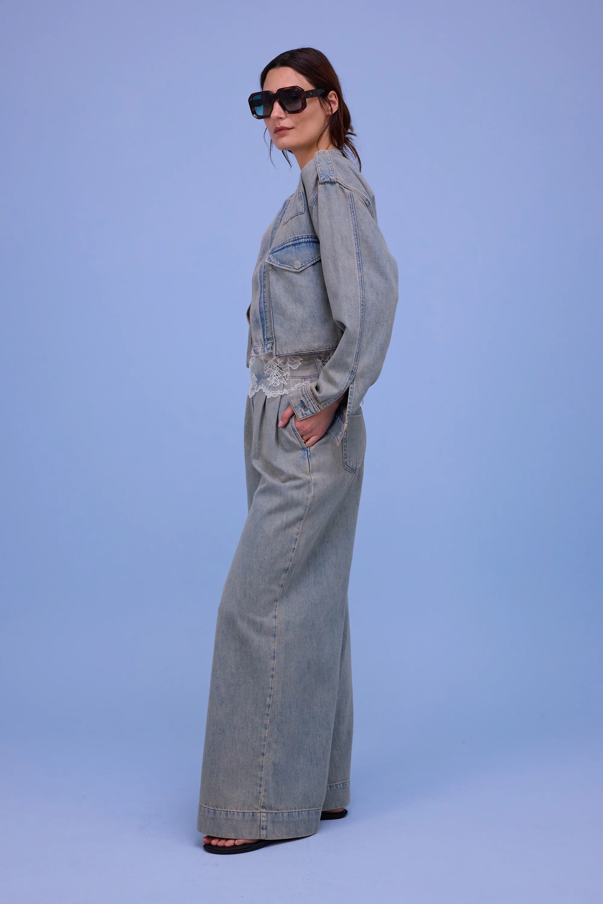 Hill jasje in sand denim - Image 7