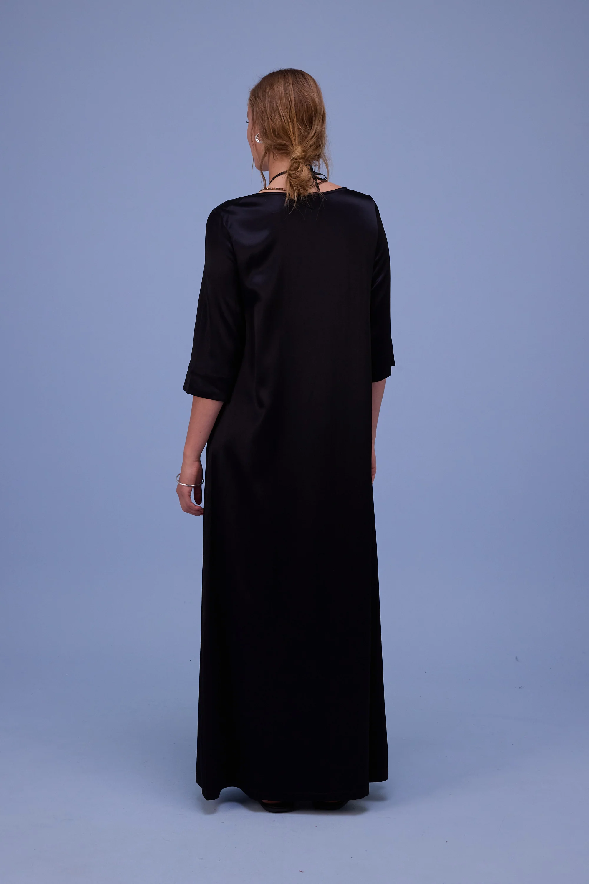 Francine jurk in shiny black - Image 4