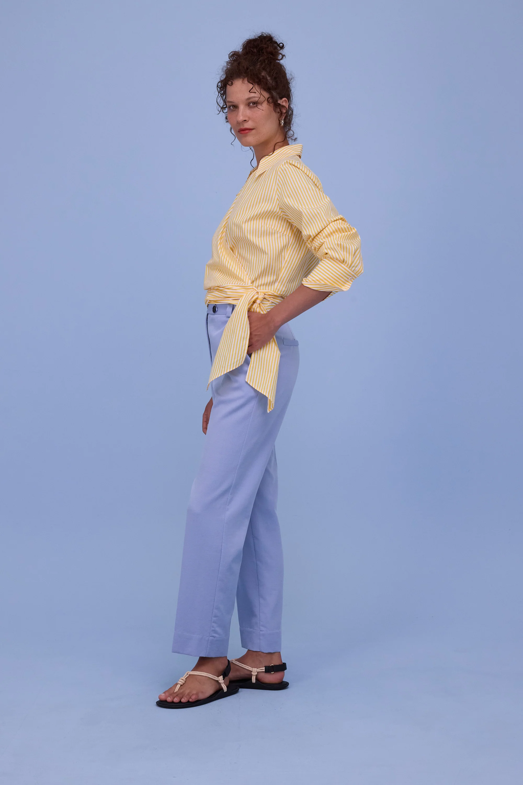 Halsey hemd in yellow stripes - Image 3