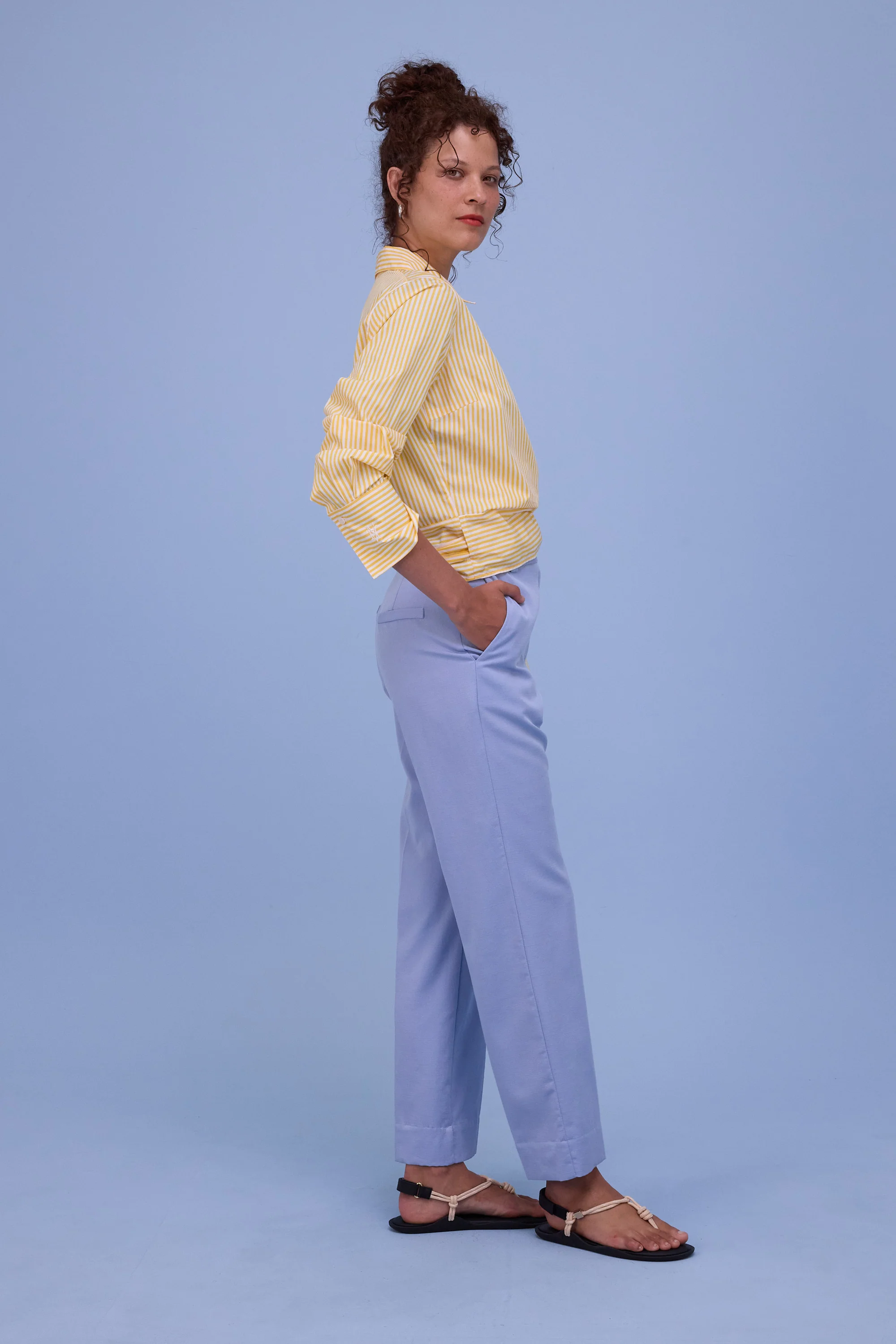 Halsey hemd in yellow stripes - Image 5