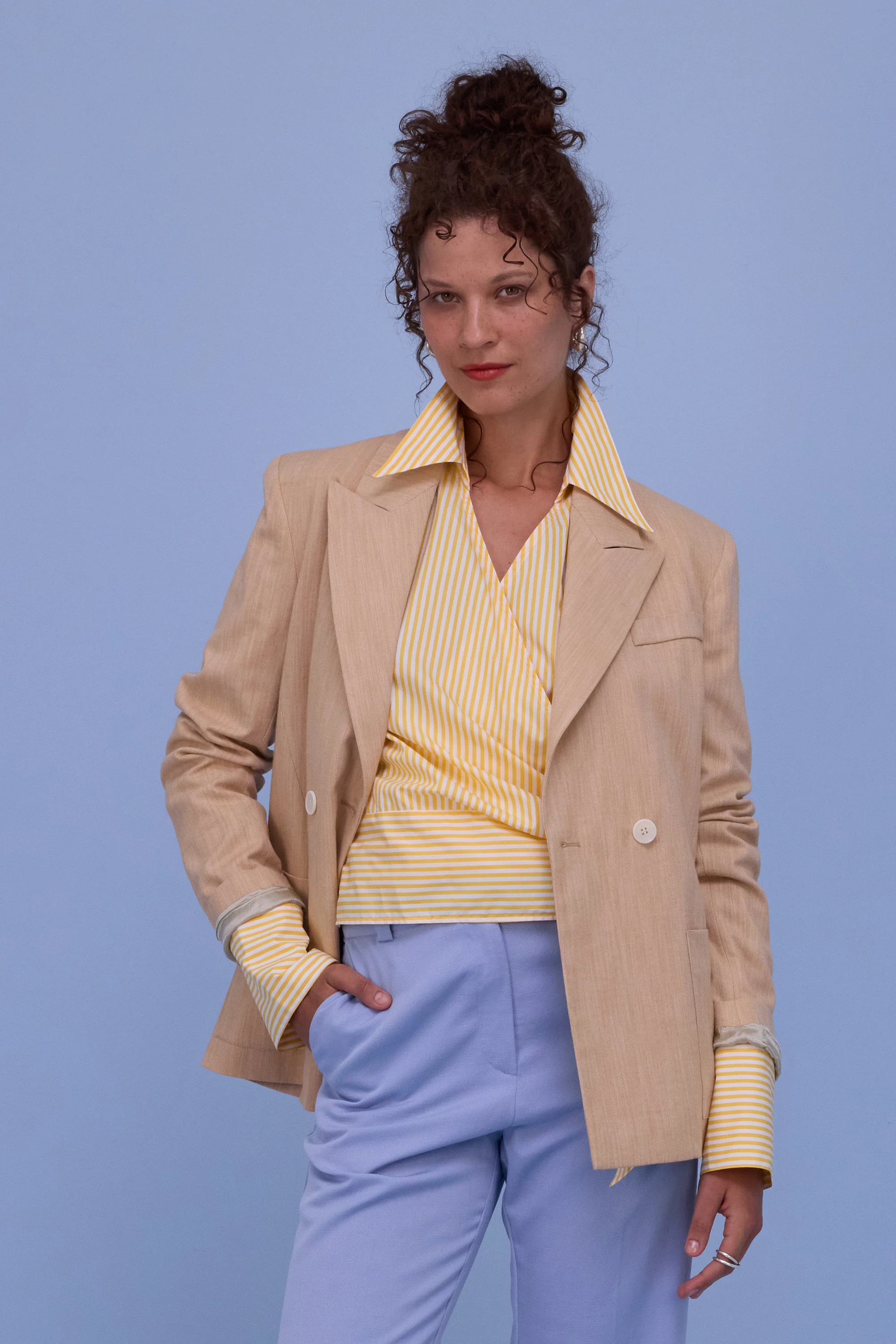 Halsey hemd in yellow stripes - Image 6