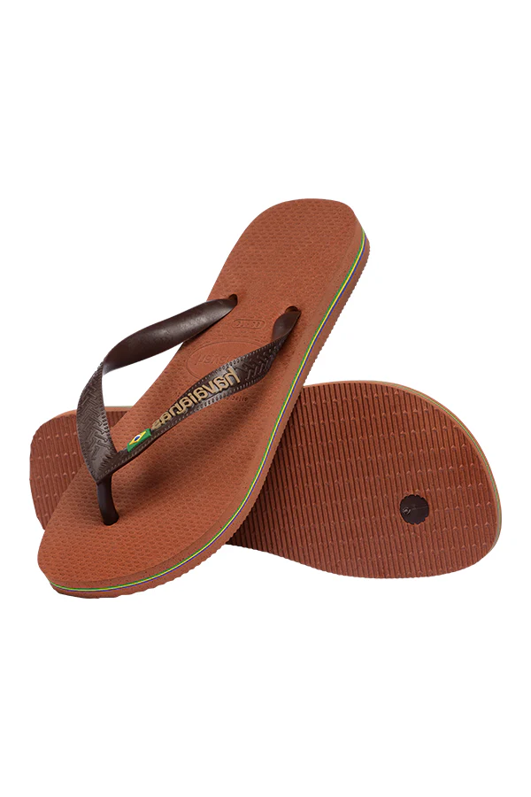Havaianas | Brasil logo flip flop in rust/coffee - Image 3