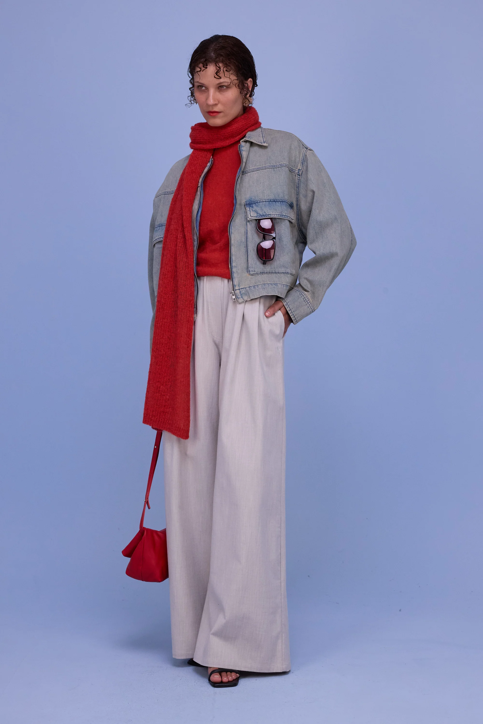 Haarlem top in poppy red - Image 5