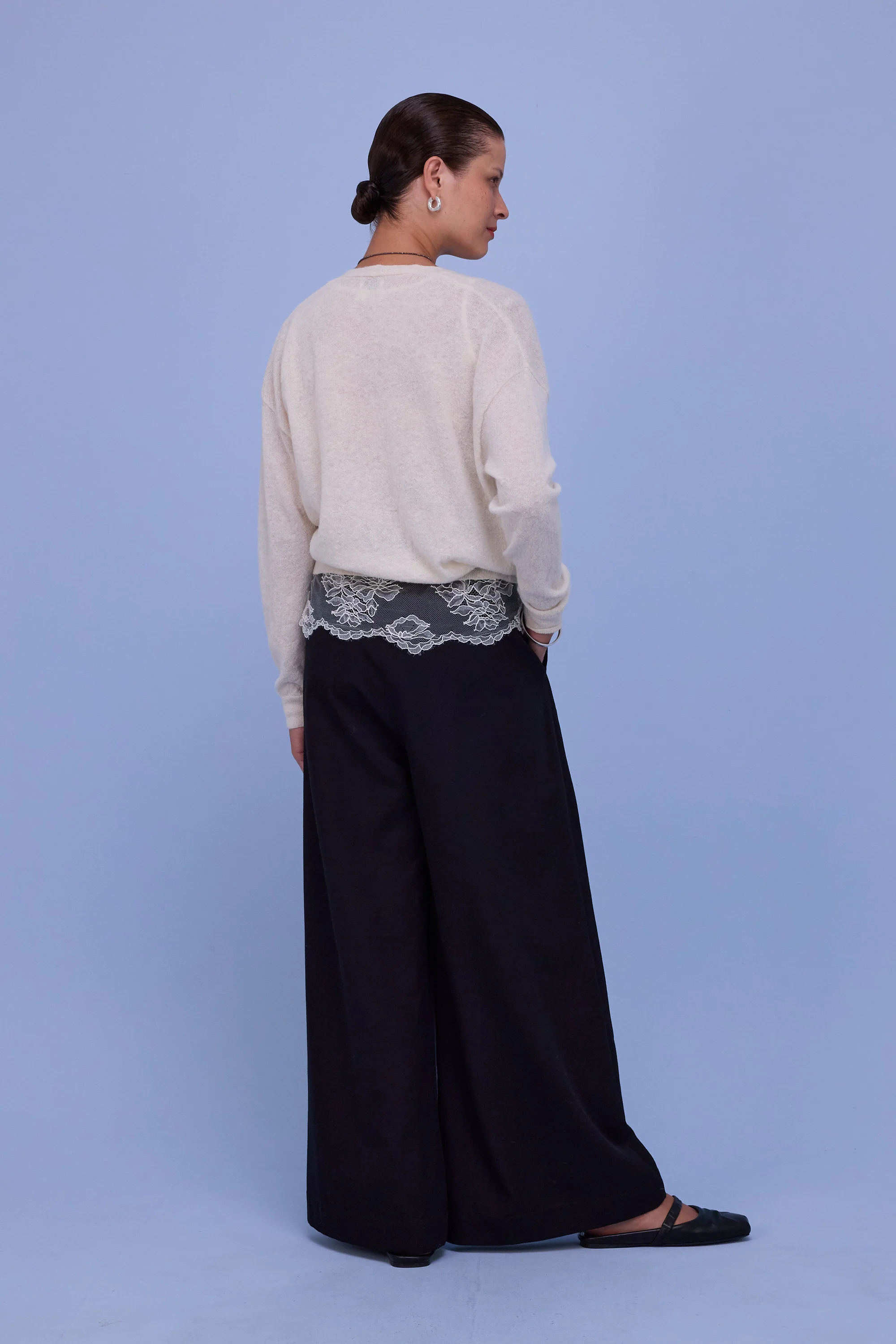 Huacho overslag trui in off-white - Image 4