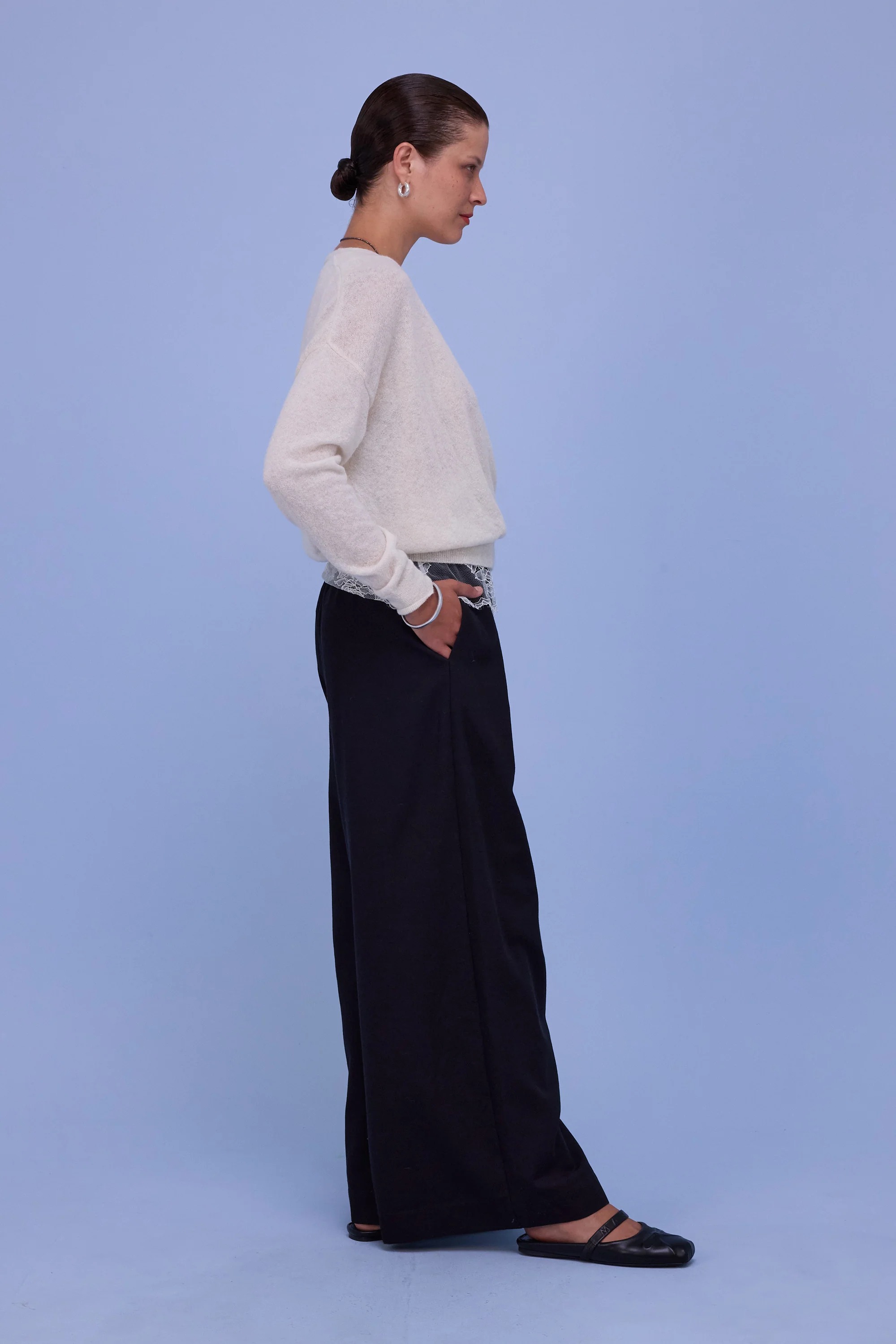 Huacho overslag trui in off-white - Image 5