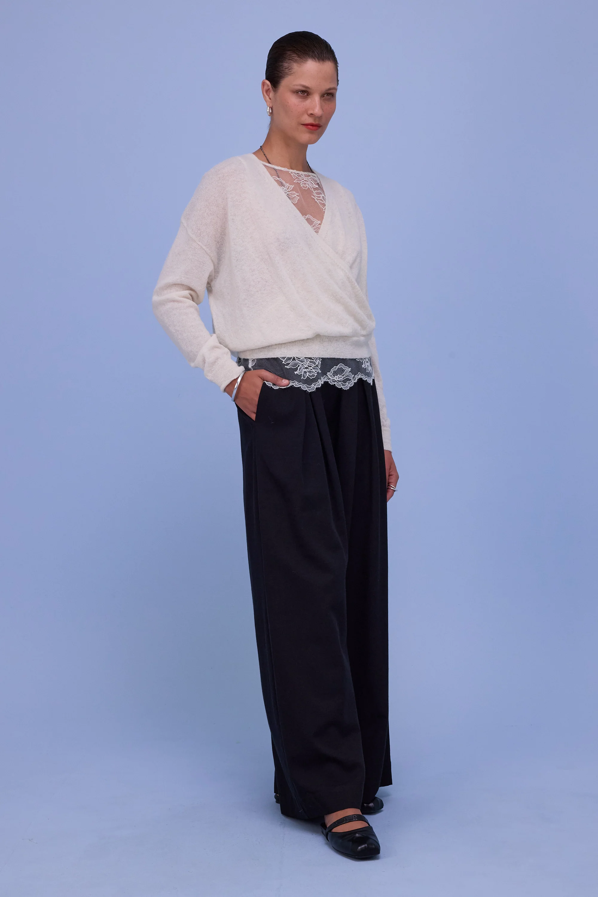 Huacho overslag trui in off-white - Image 6