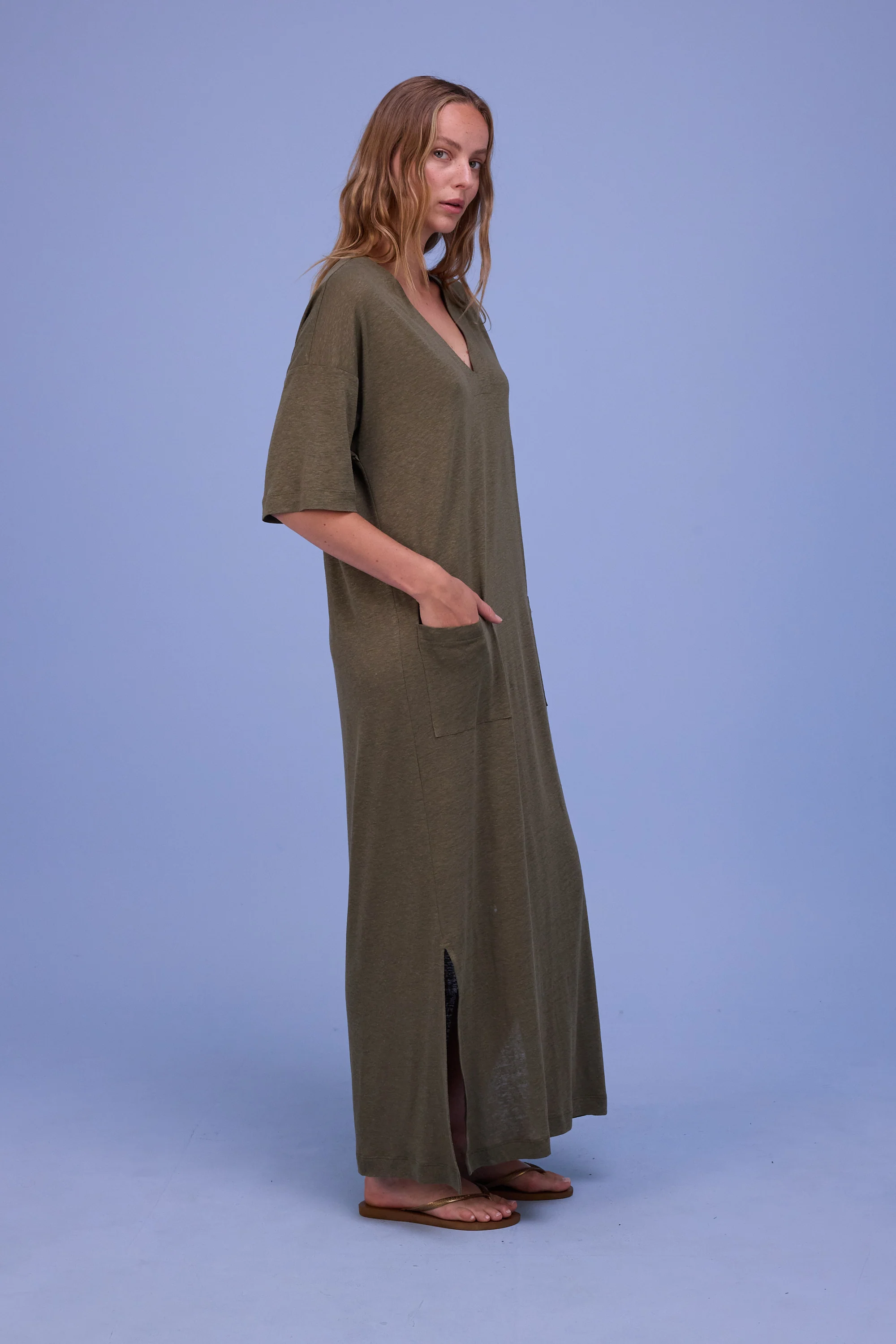 Funic jurk in dark olive - Image 5