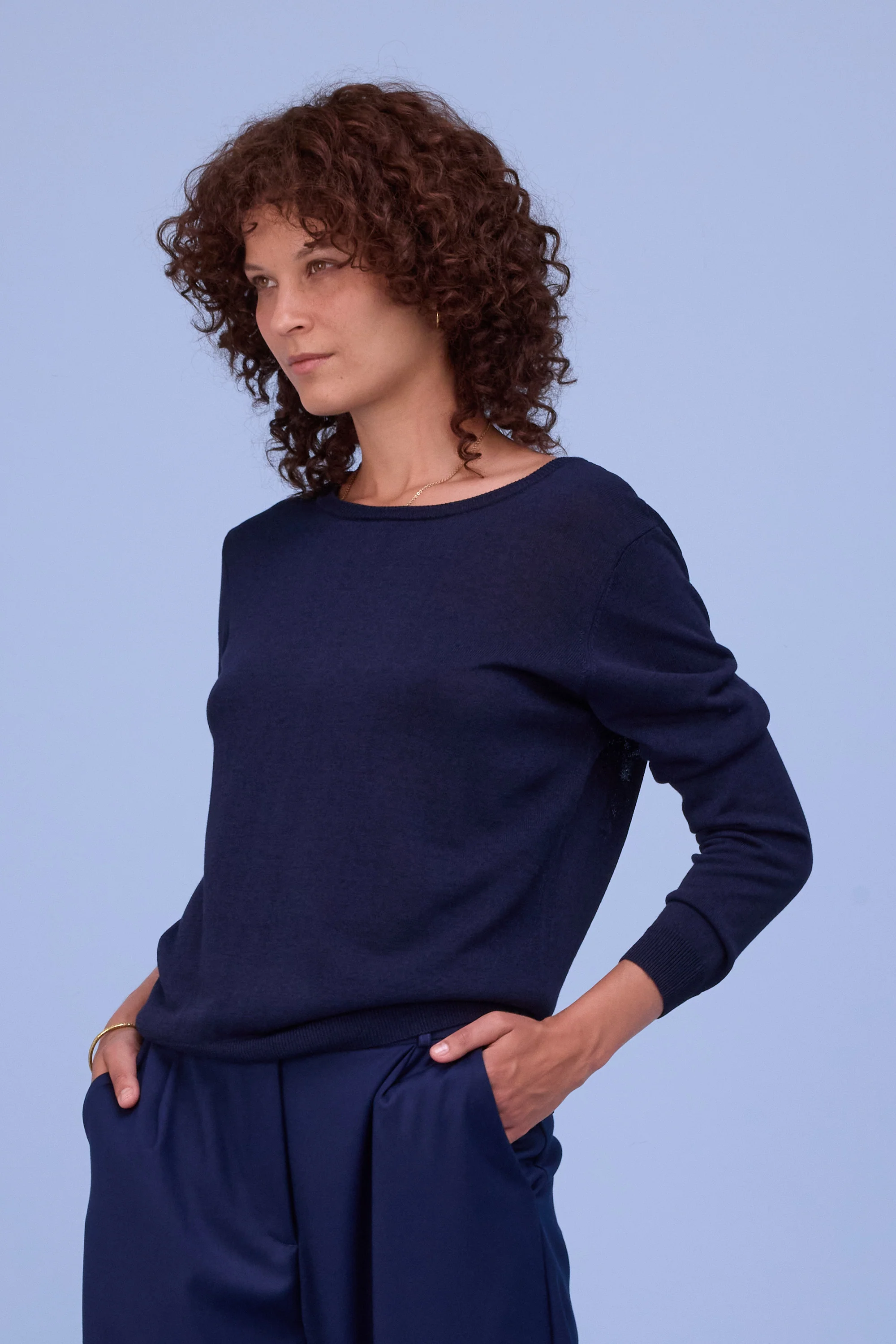 Hortos trui in dark navy