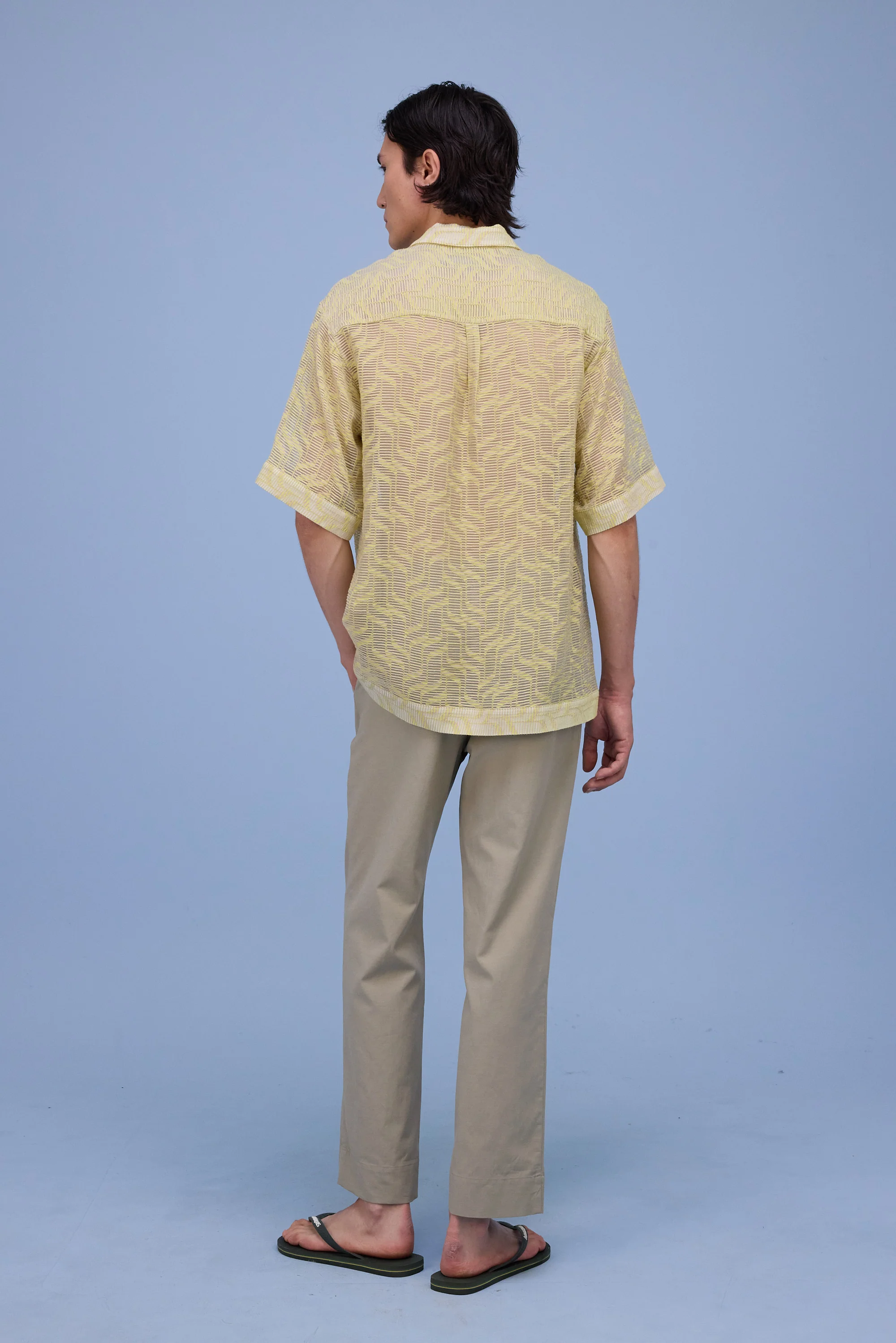 Hensley hemd in transparant stripes lime - Image 6