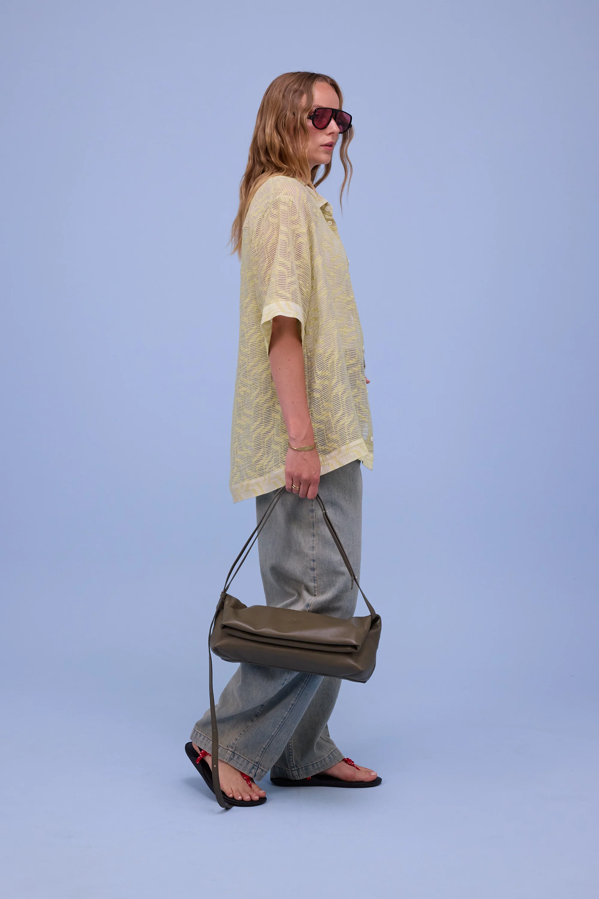 Hensley hemd in transparant stripes lime - Image 7