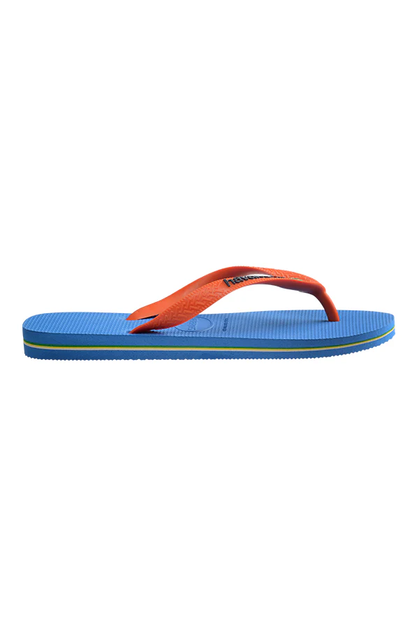 Havaianas | Brasil logo flip flop in blue/orange - Image 3