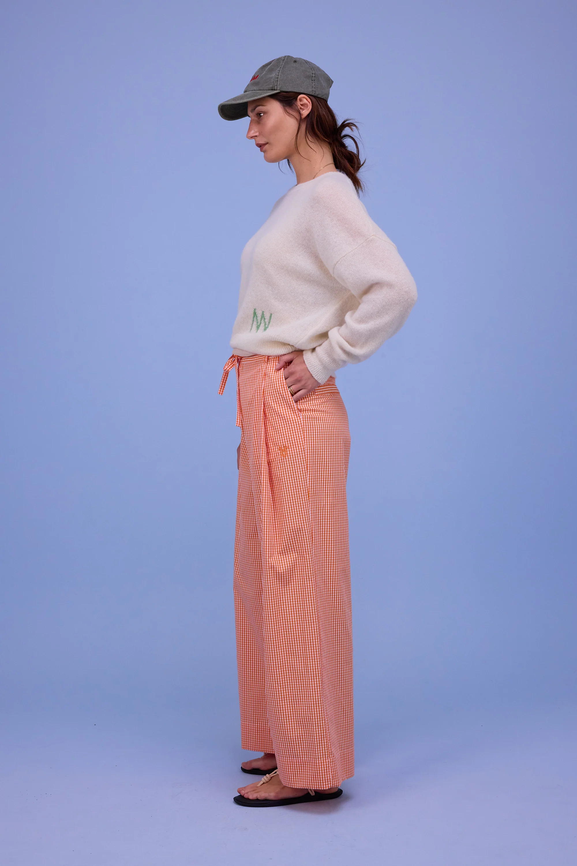Haiko broek in vichy orange checks - Image 3