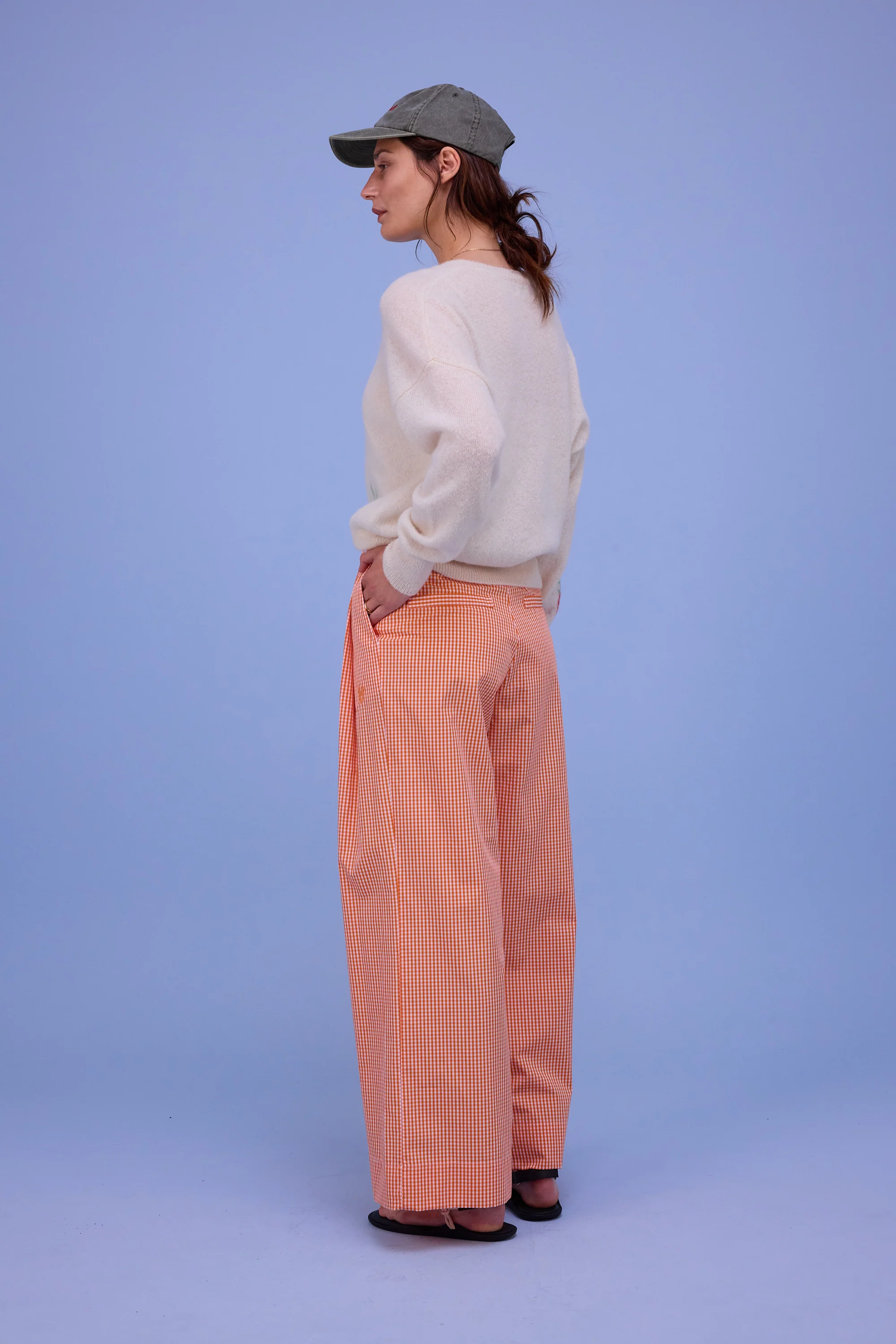 Haiko broek in vichy orange checks - Image 4