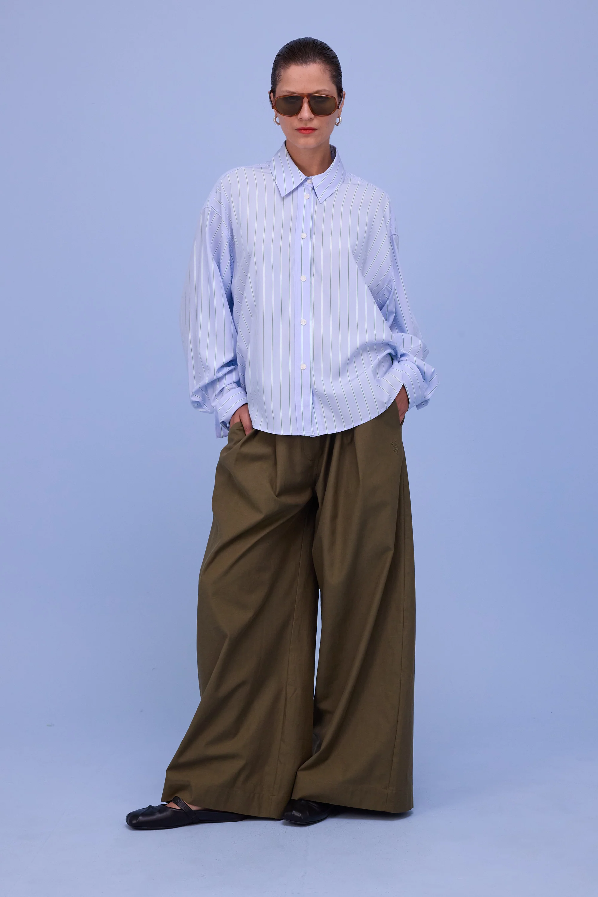 Hermine hemd in blue green stripes - Image 5