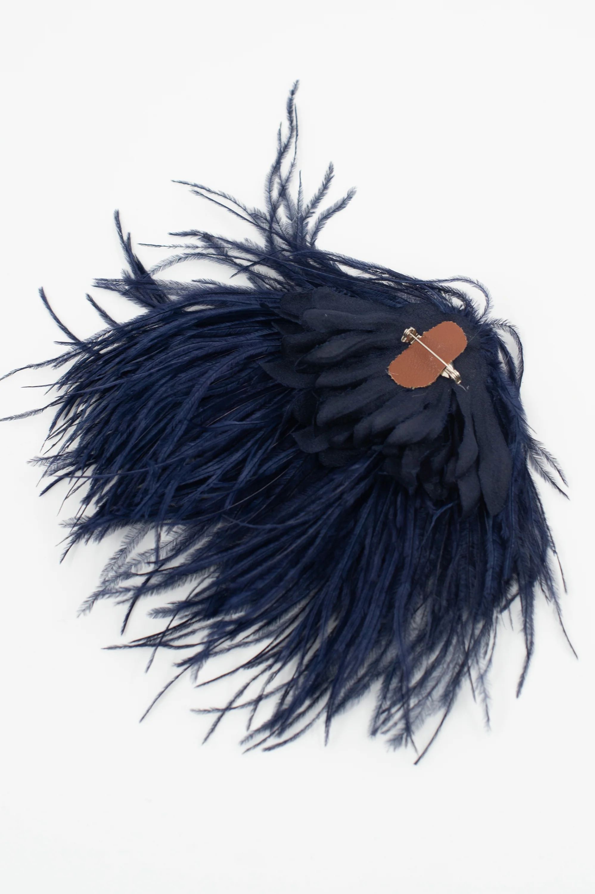 Zaza broche met veren in indigo - Image 2