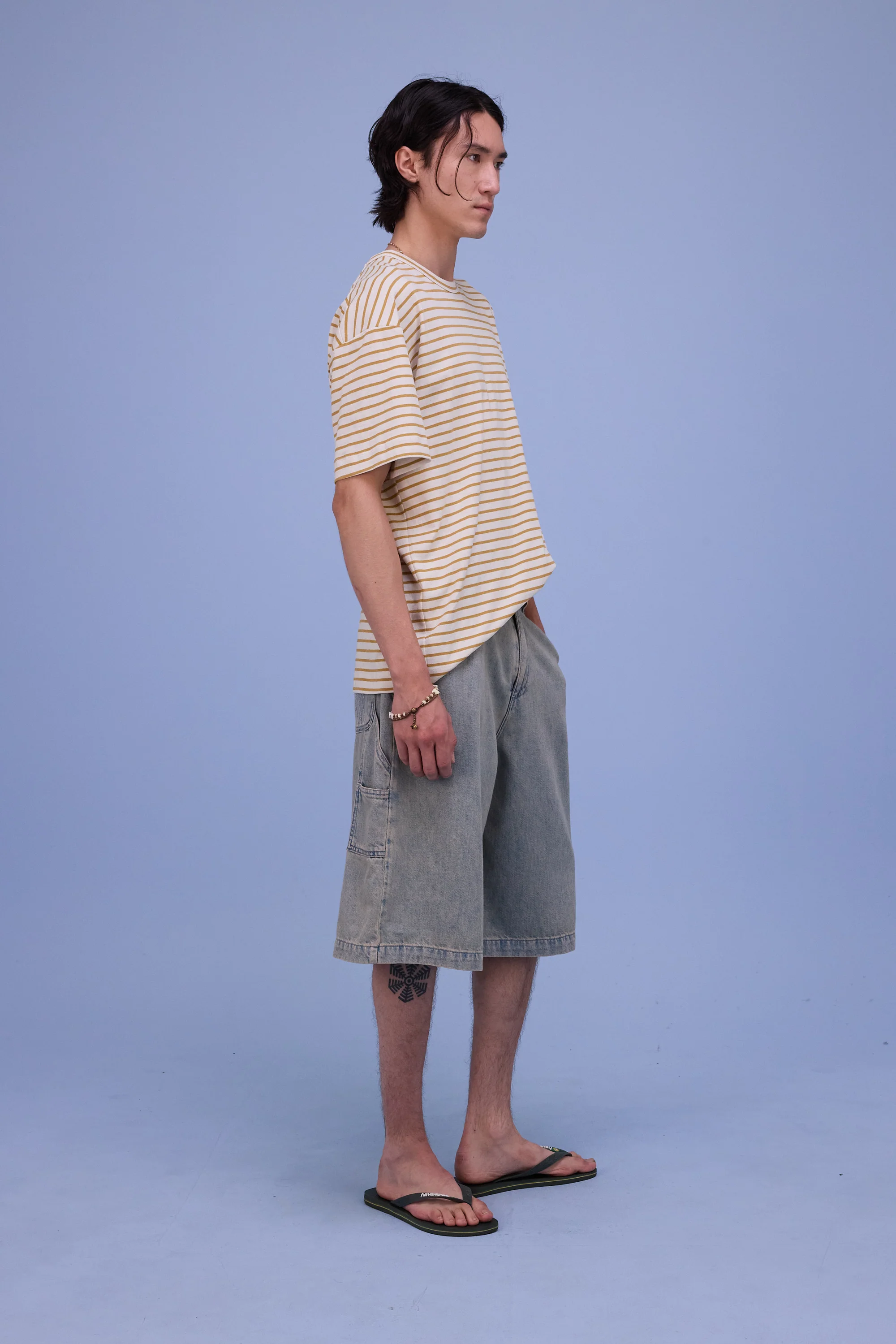 Harrison T-shirt in mustard breton stripes - Image 8