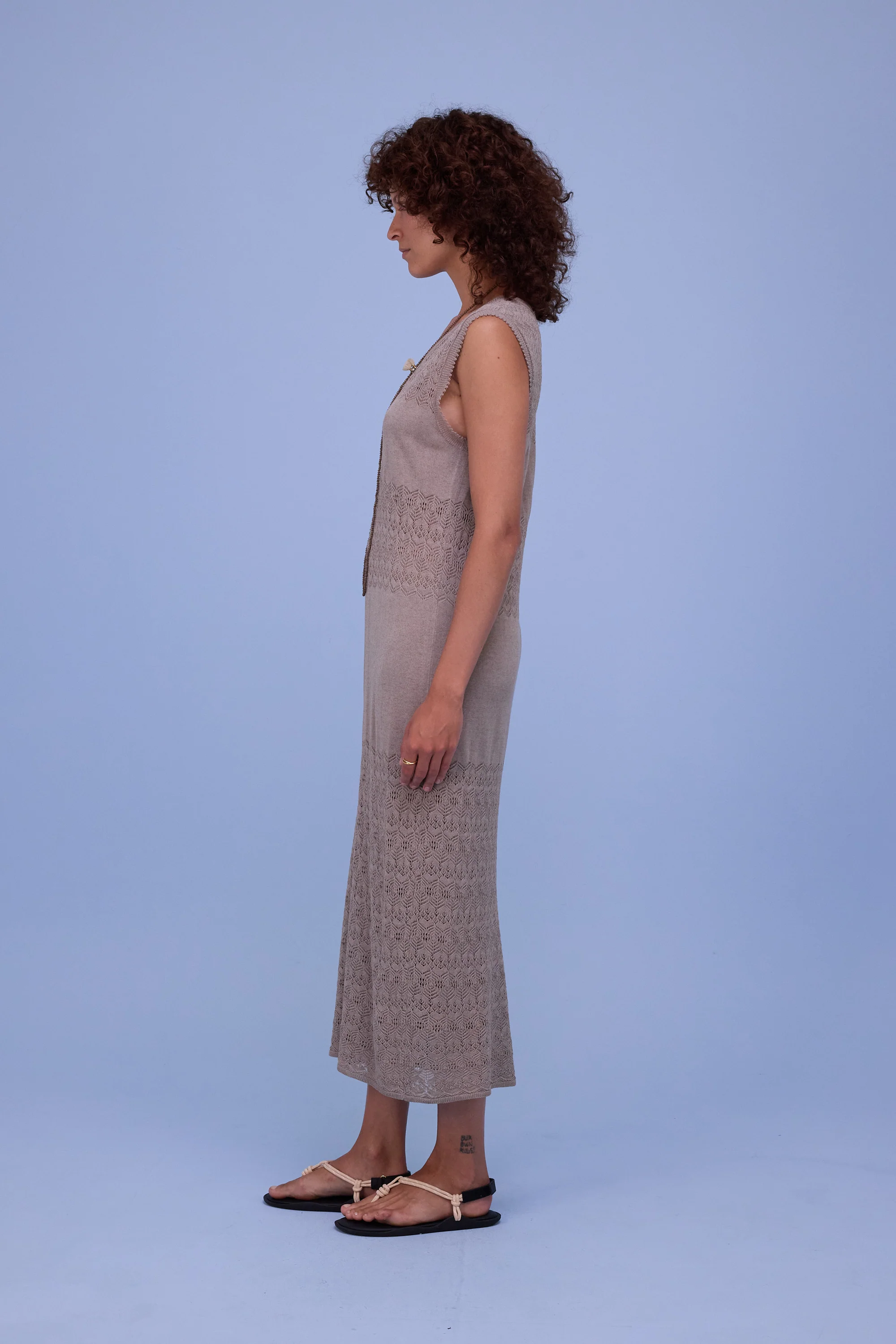 Houston gebreide jurk in warm grey - Image 2