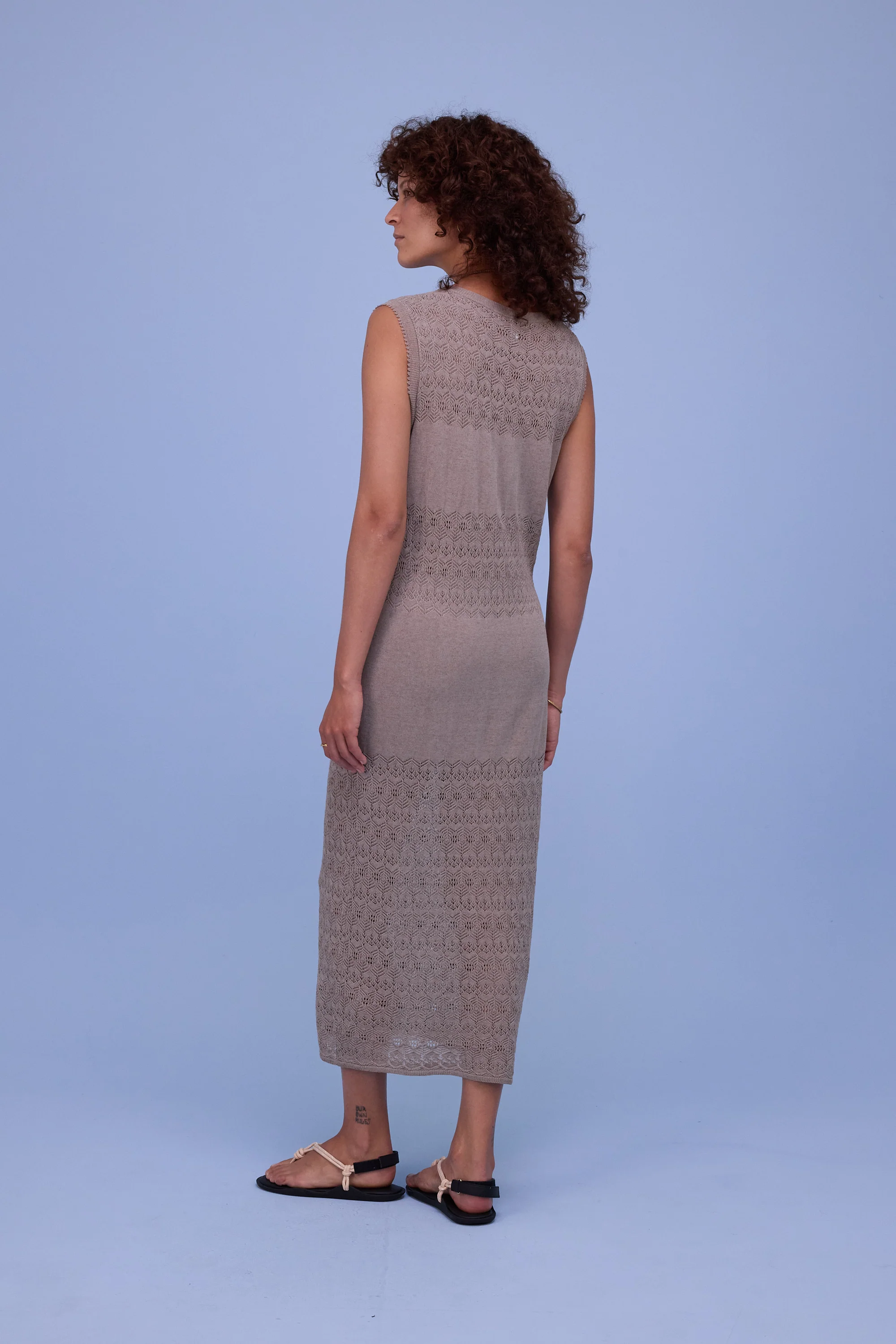 Houston gebreide jurk in warm grey - Image 3