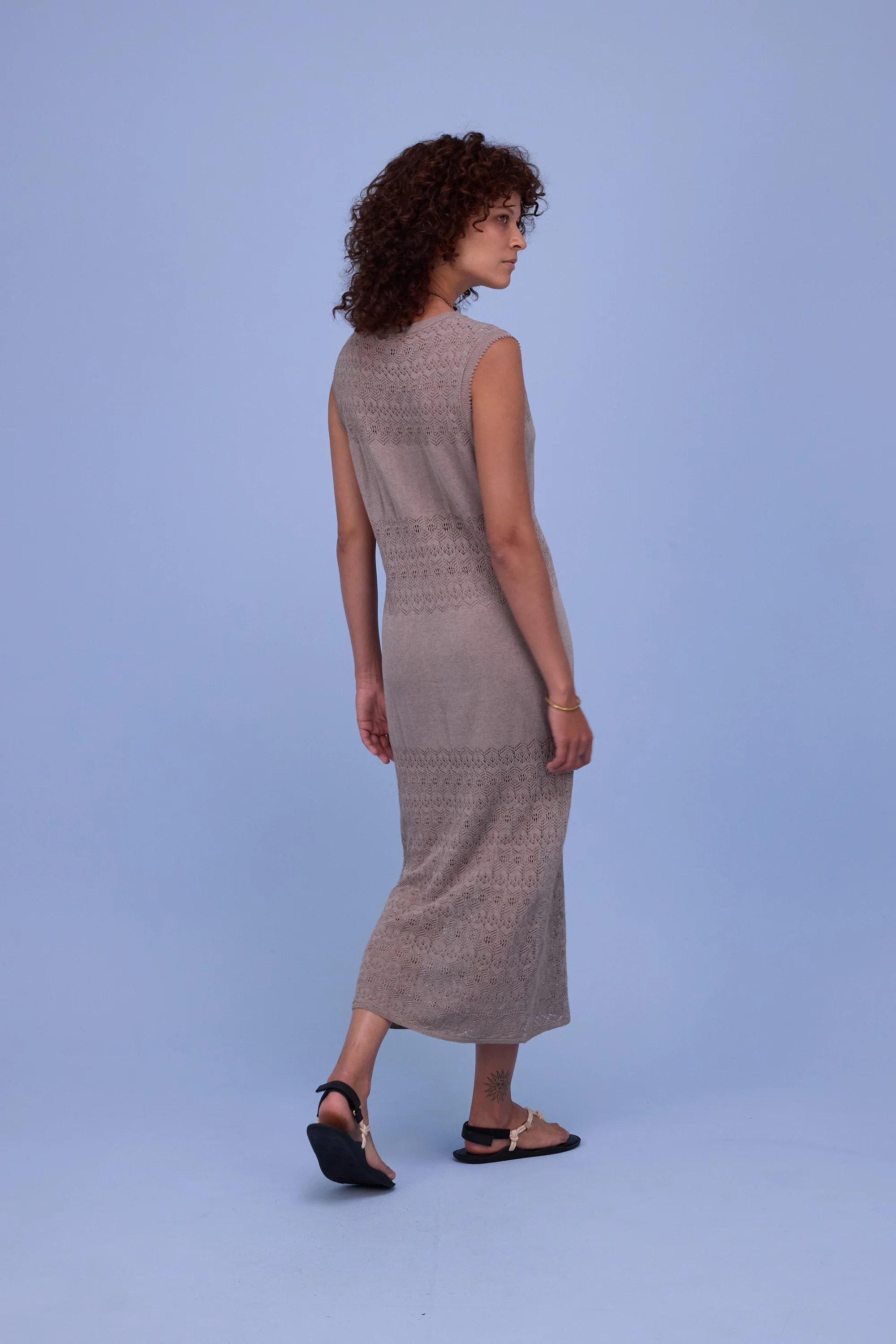 Houston gebreide jurk in warm grey - Image 4