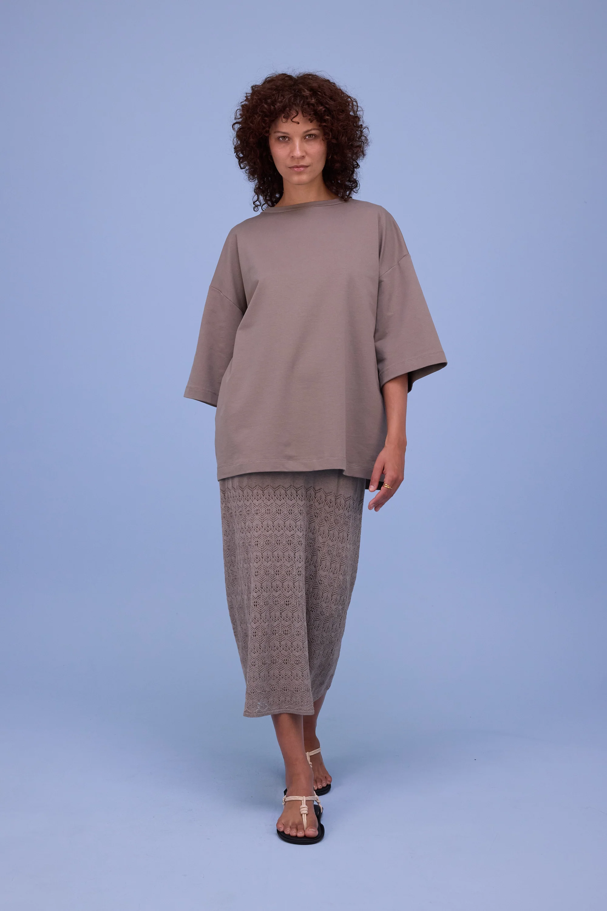 Houston gebreide jurk in warm grey - Image 6