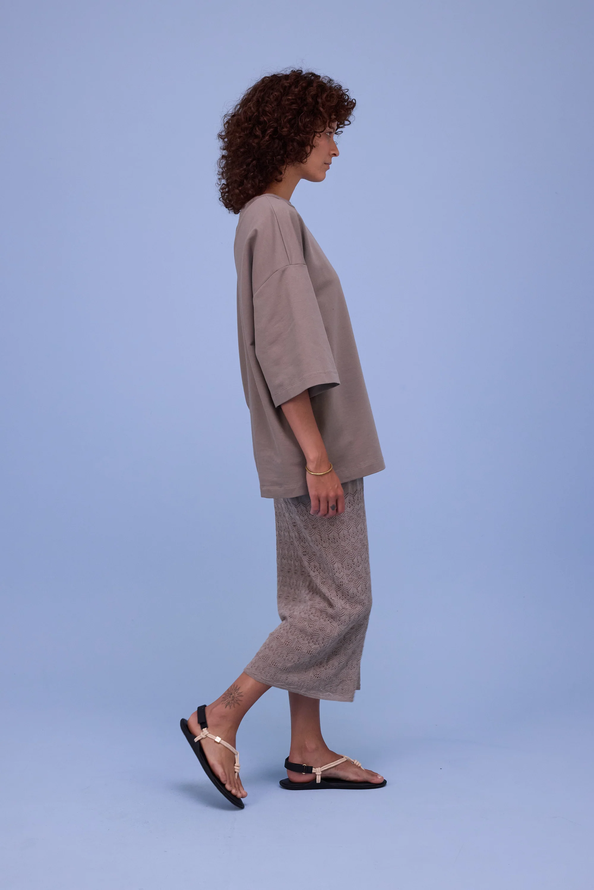 Houston gebreide jurk in warm grey - Image 7