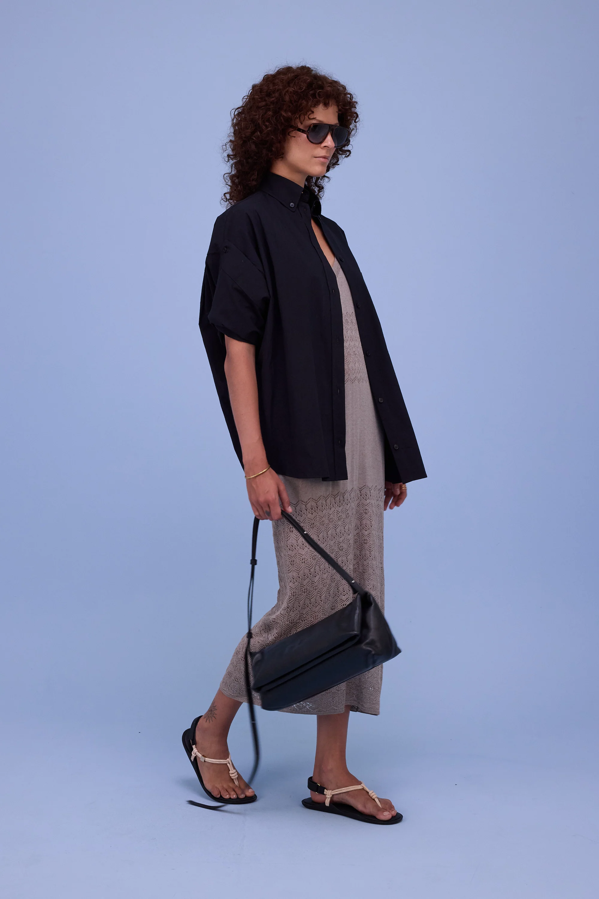 Houston gebreide jurk in warm grey - Image 8
