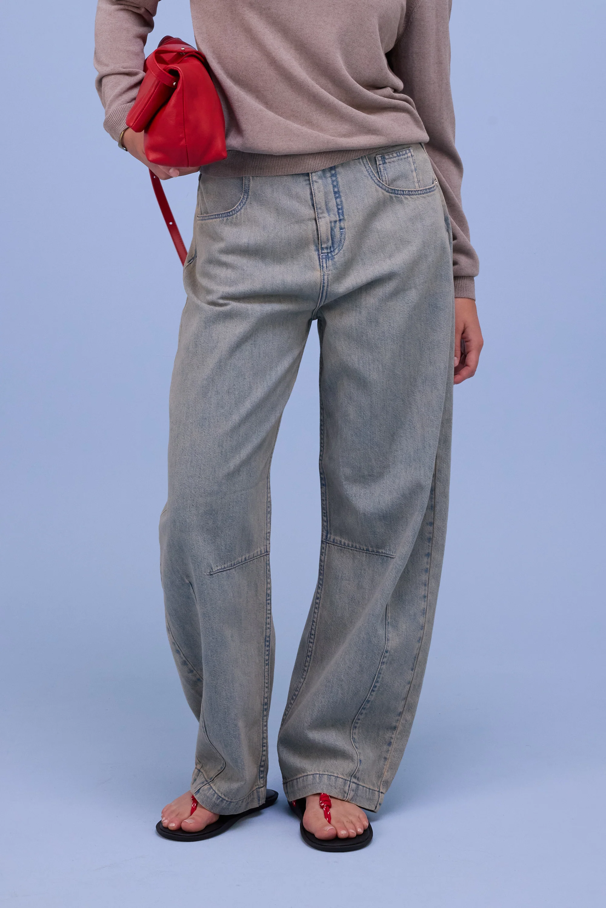 Hivan broek in sand denim