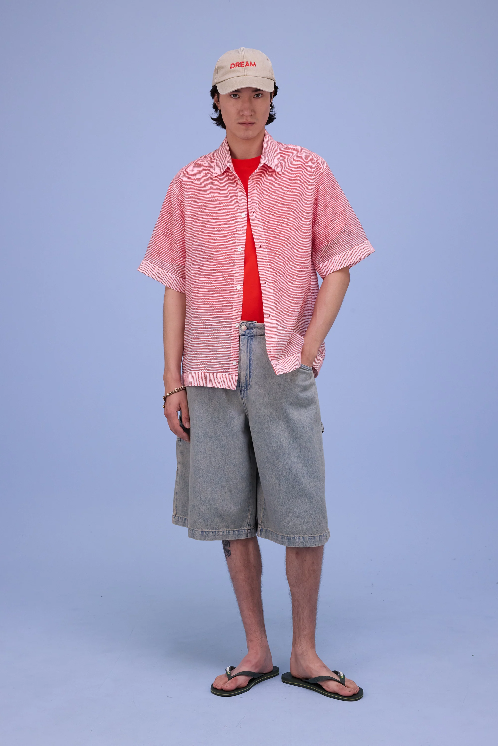 Hensley hemd in red transparant stripes - Image 2